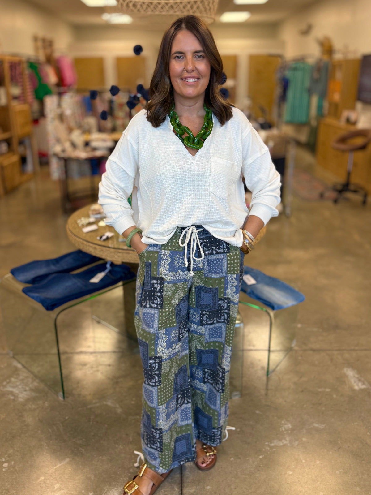 Patchwork Bandana Print Parachute Pants