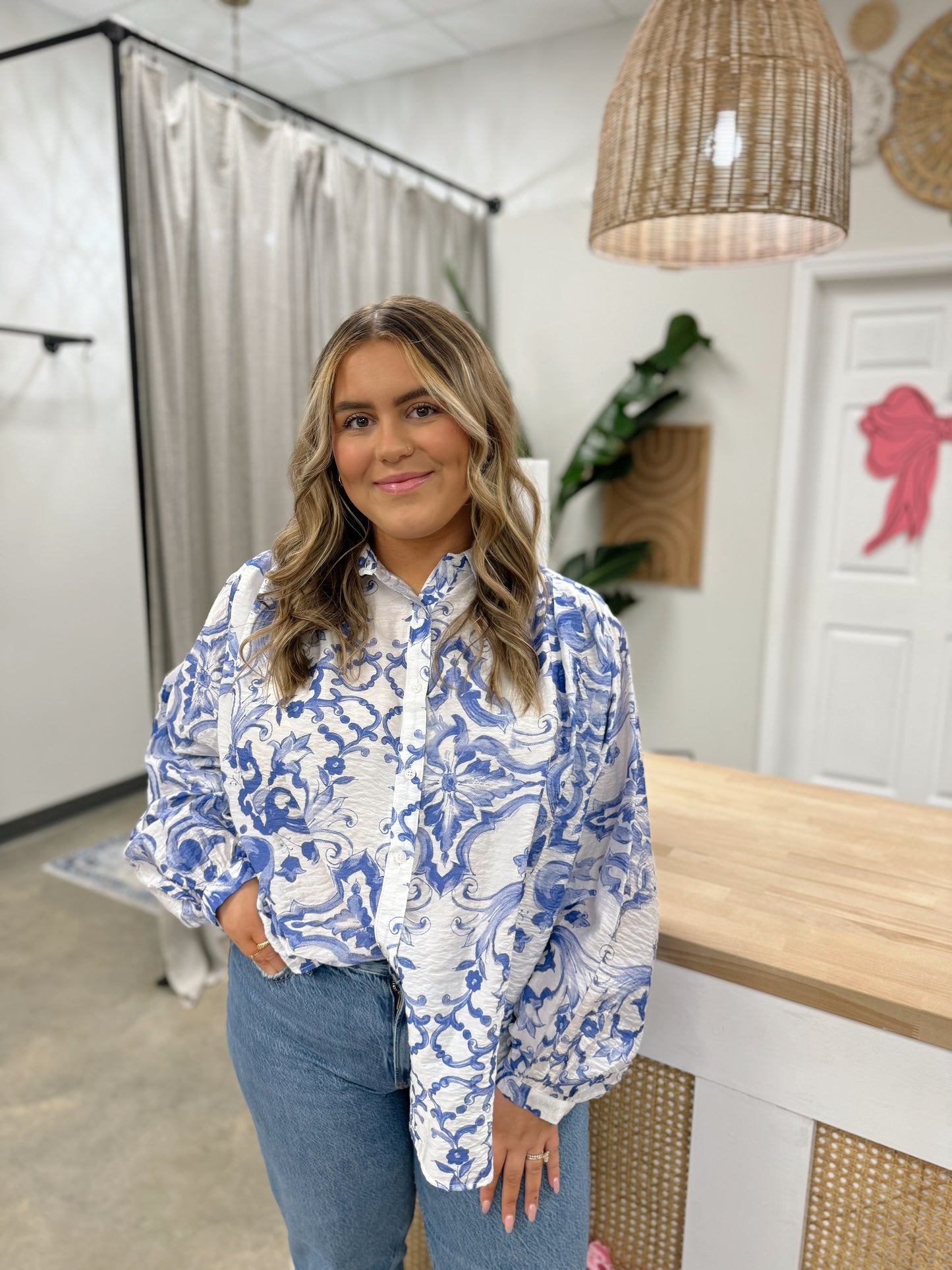 Moroccan Tile Button Down Shirt