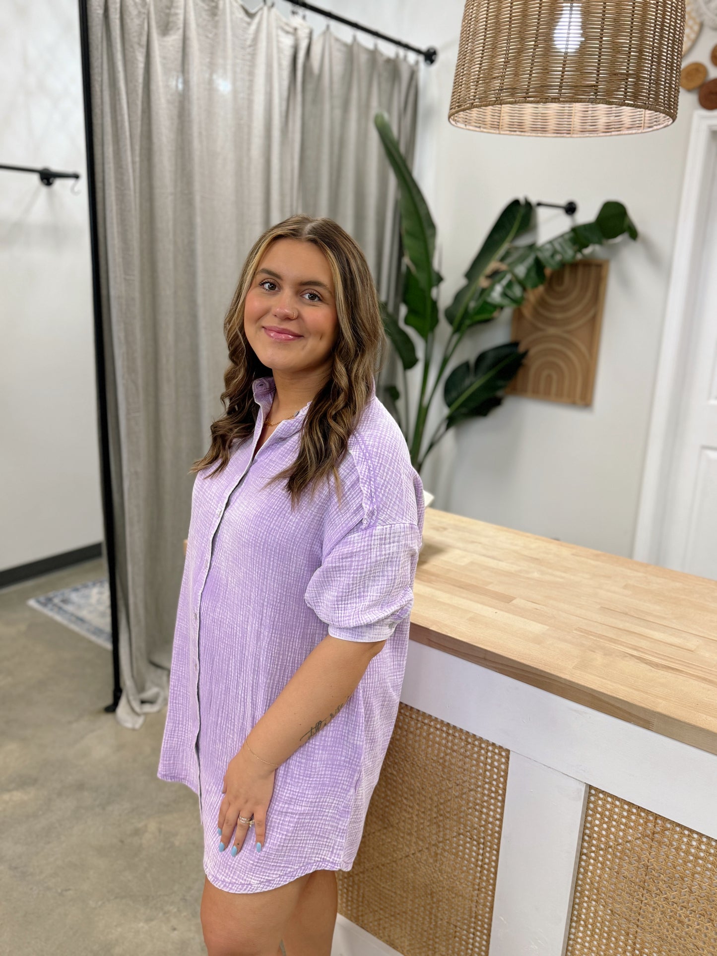 Sitting Dockside Button Down Dress