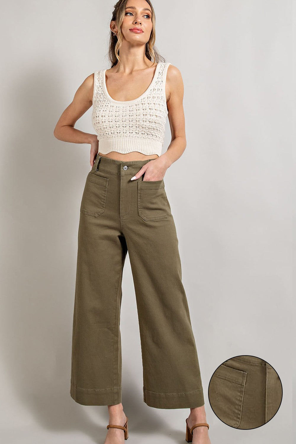 The Stand Out Cropped Jean in Olive