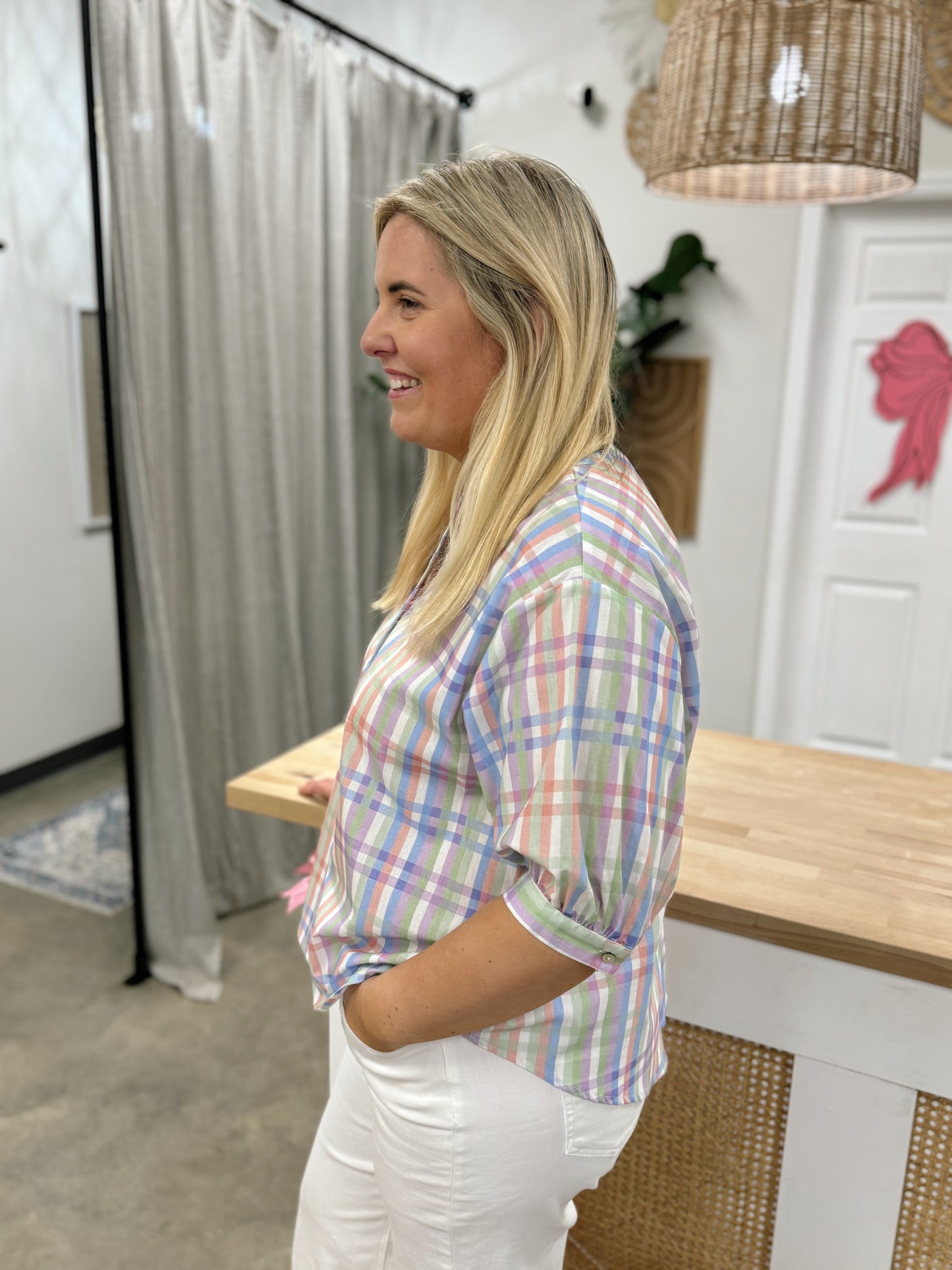 Pastel Bliss Button Down Top