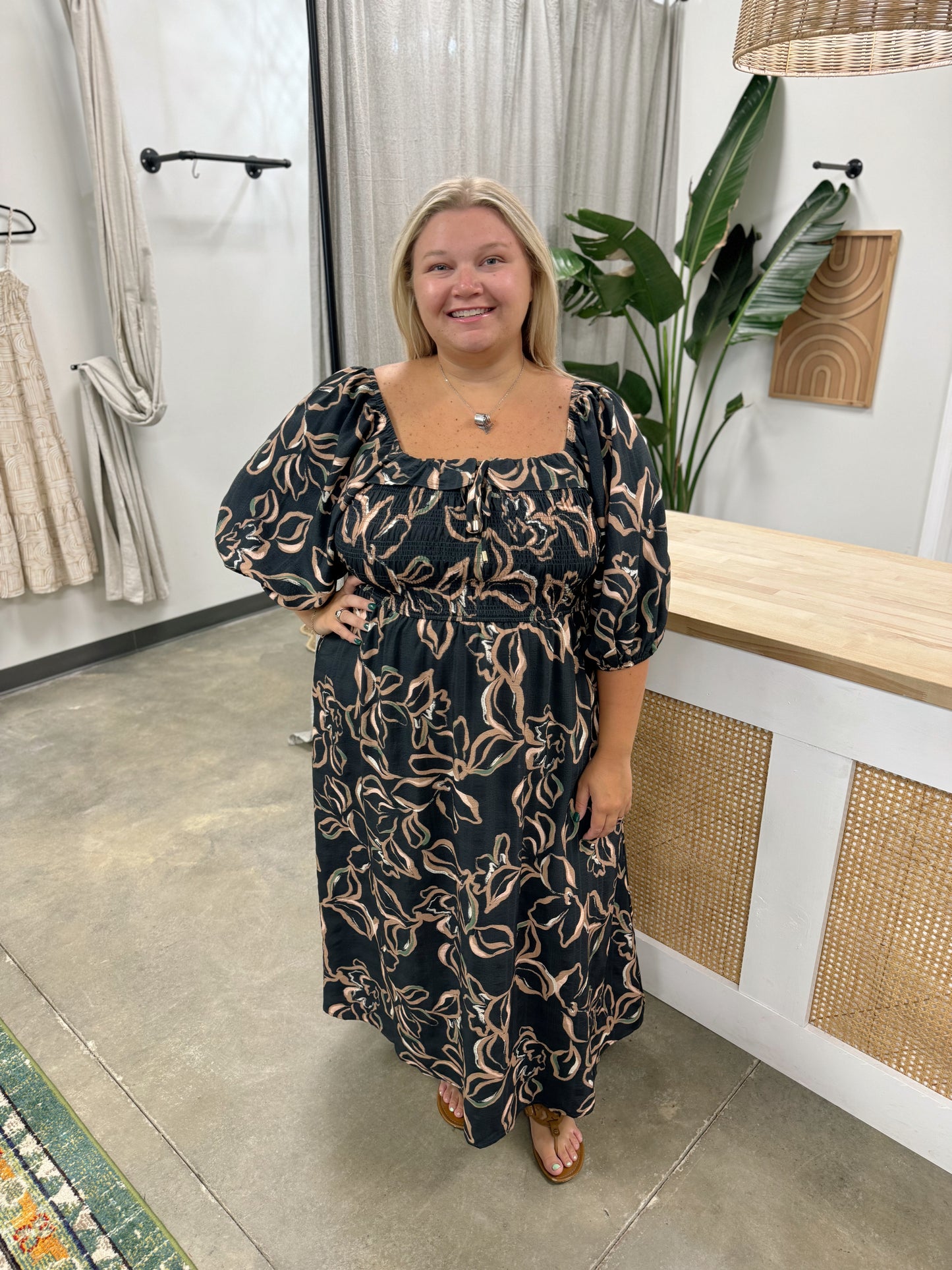 The Lilly Smocked Midi Dress Curvy