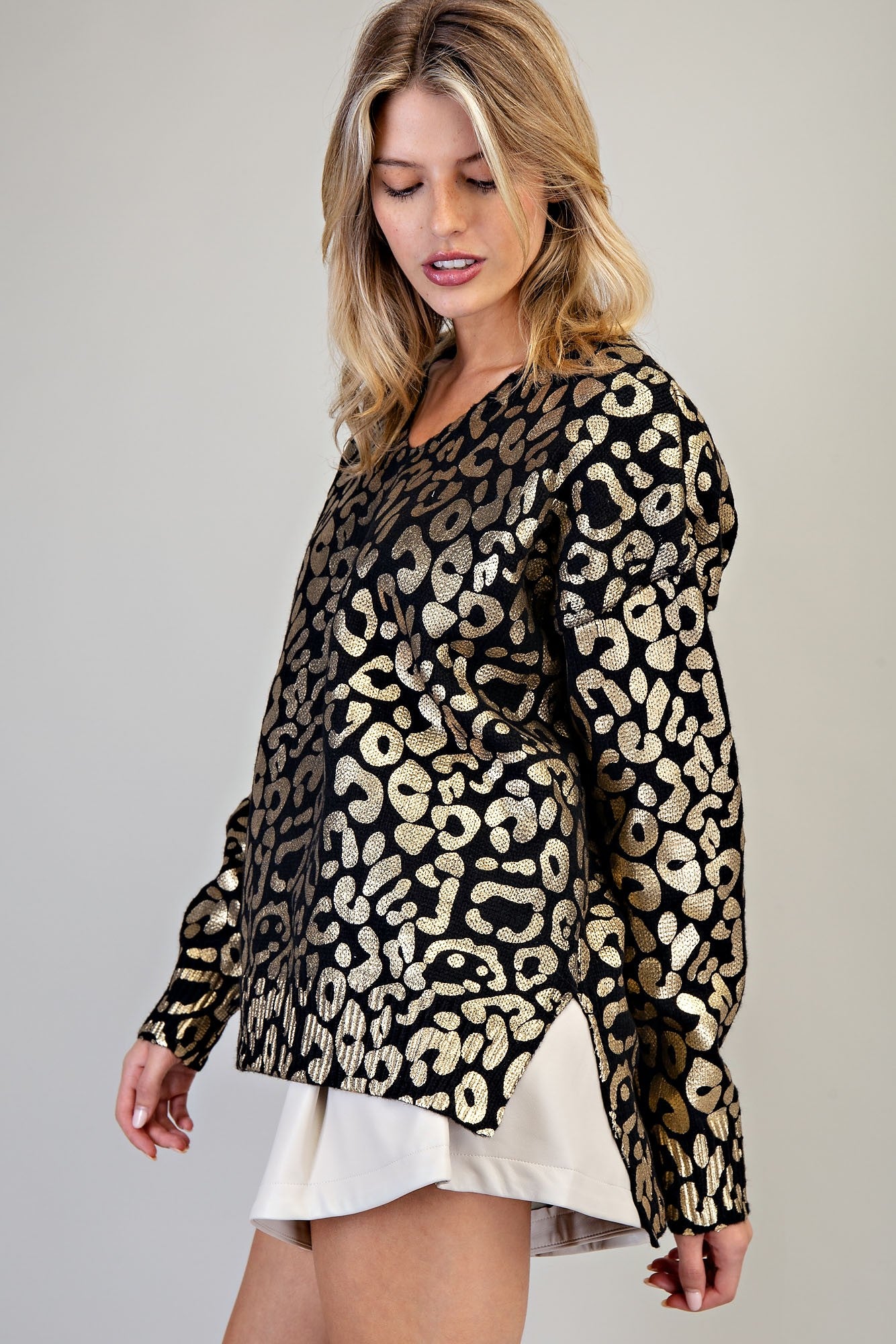 Wild Side Gold Metallic Sweater