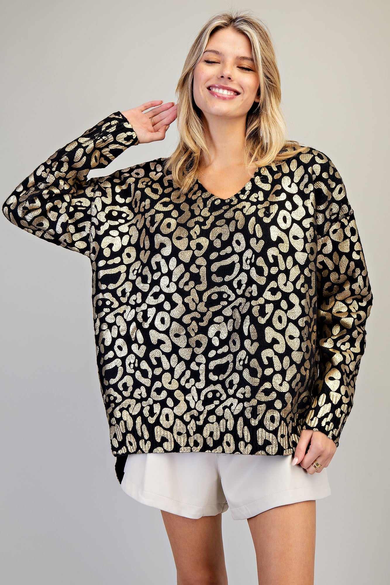 Wild Side Gold Metallic Sweater
