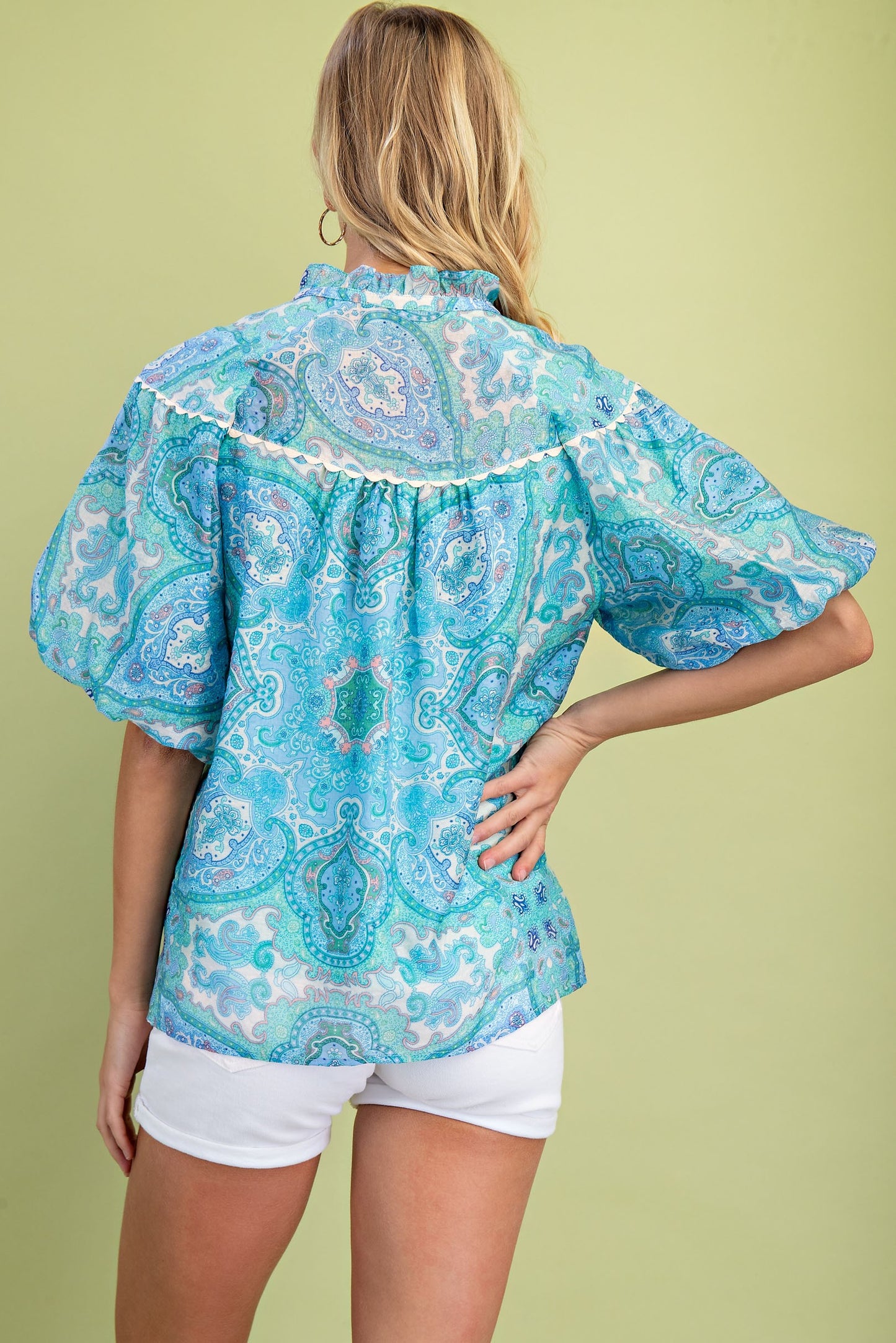 Paisley and Cute Top Blue