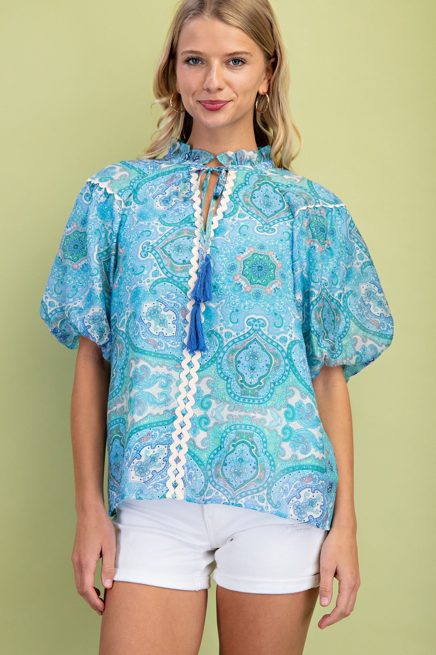 Paisley and Cute Top Blue