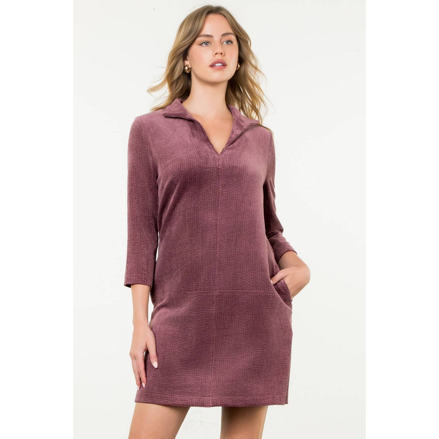 The Purple and Corduroy Midi Dress