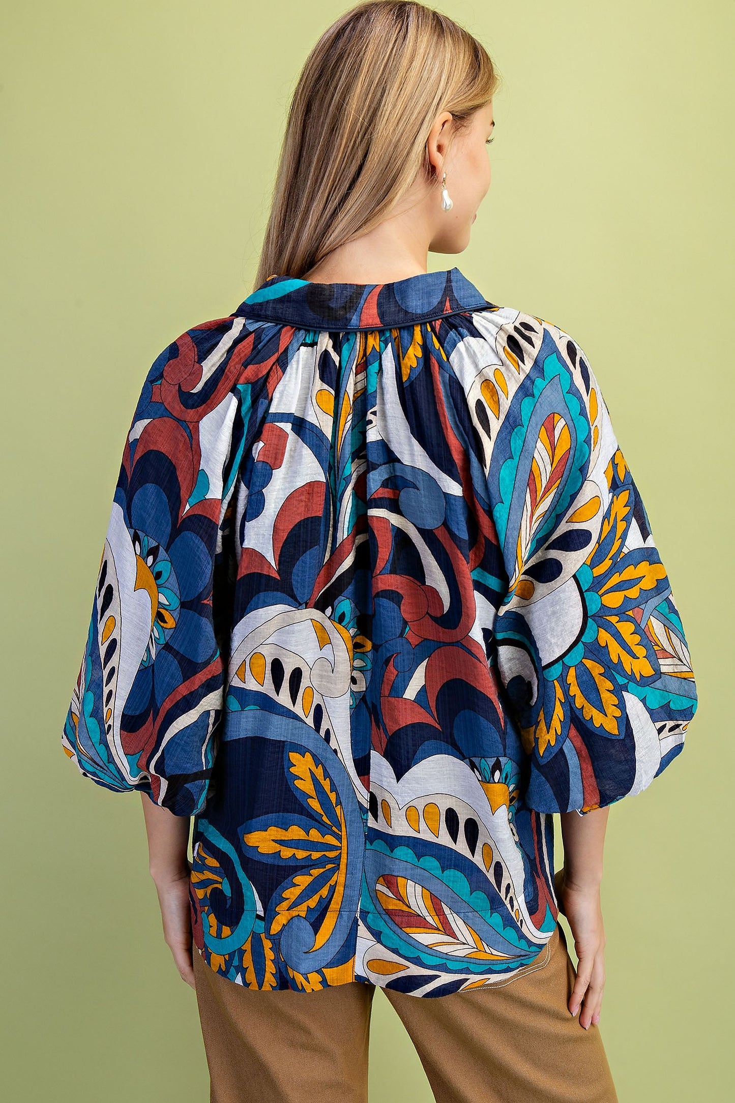 The Indigo Mix Button Down Top