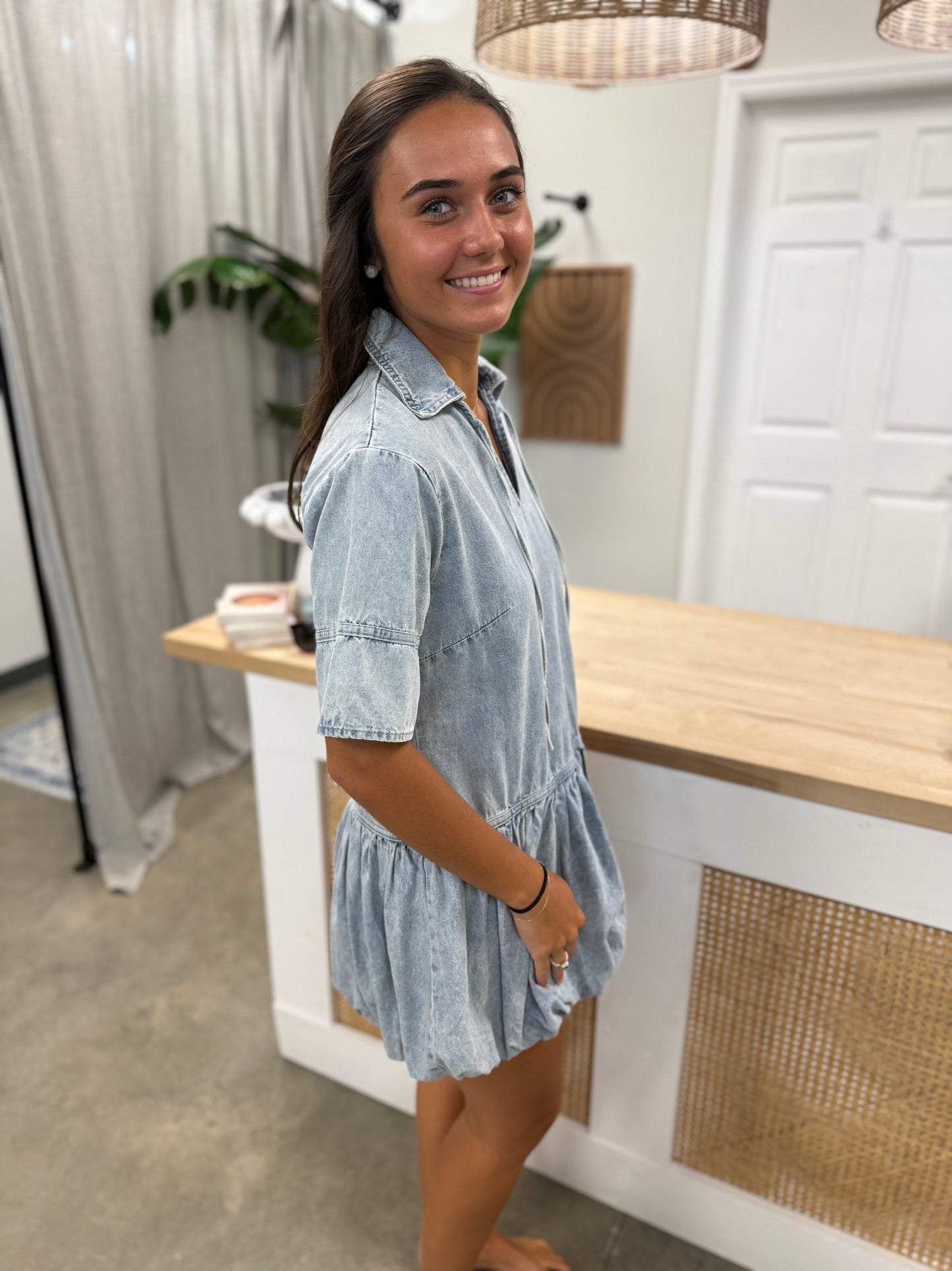 Kick The Dust Up Denim Dress