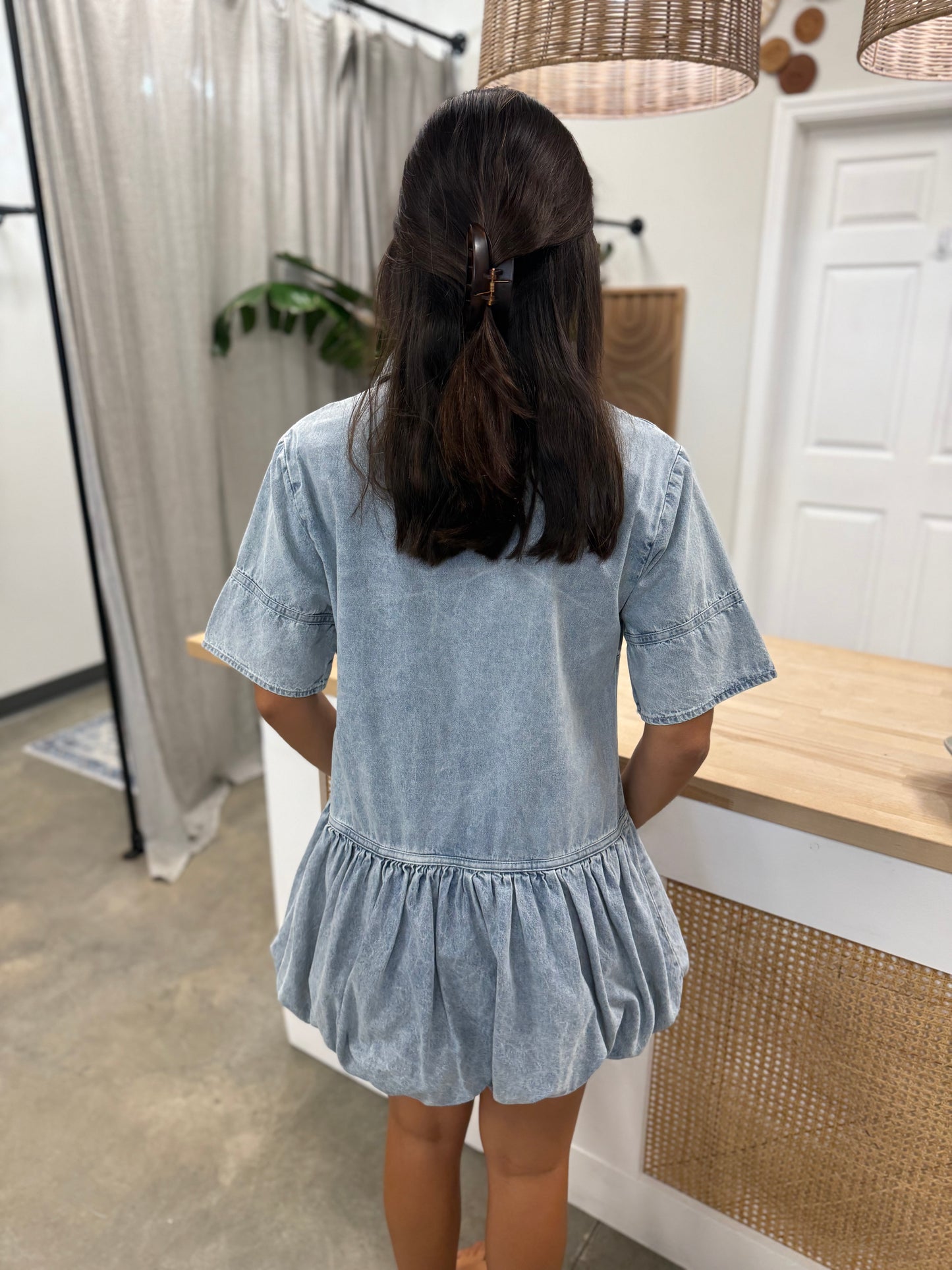 Kick The Dust Up Denim Dress