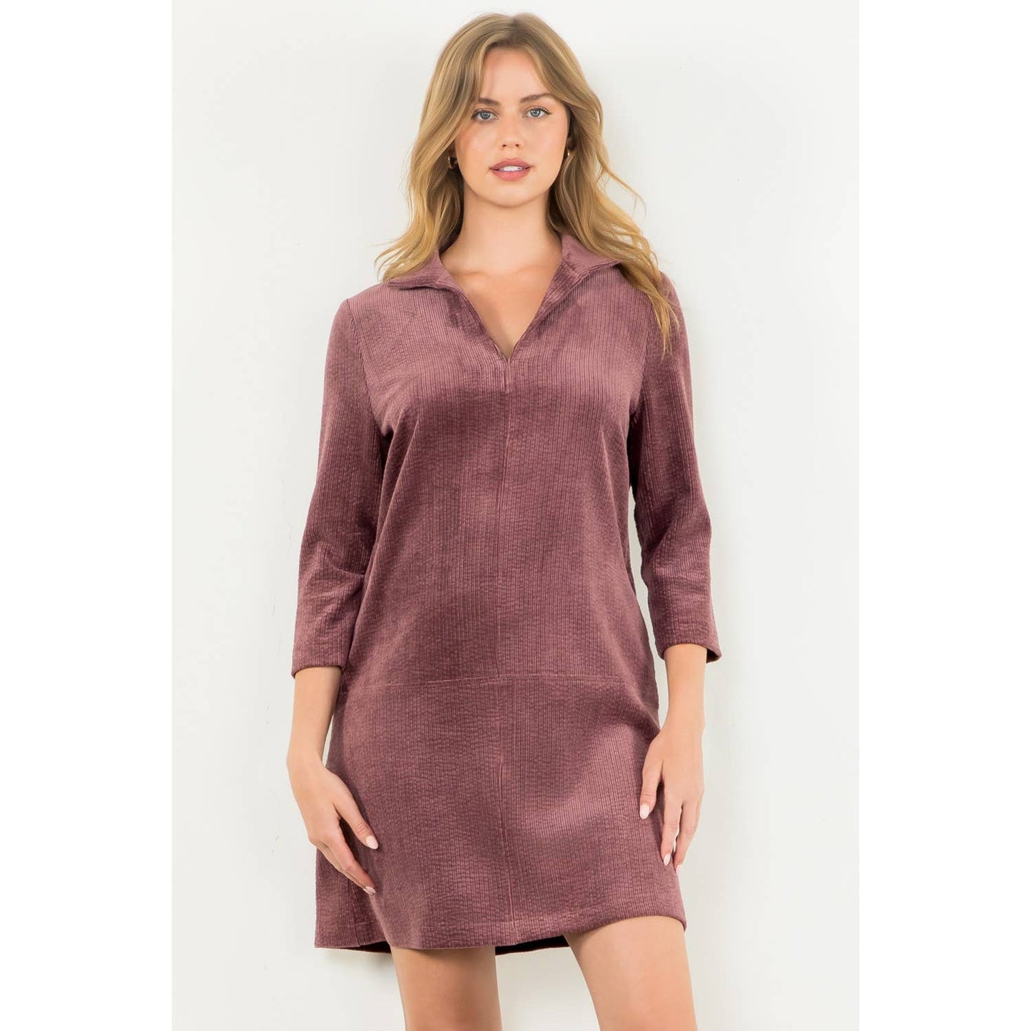 The Purple and Corduroy Midi Dress