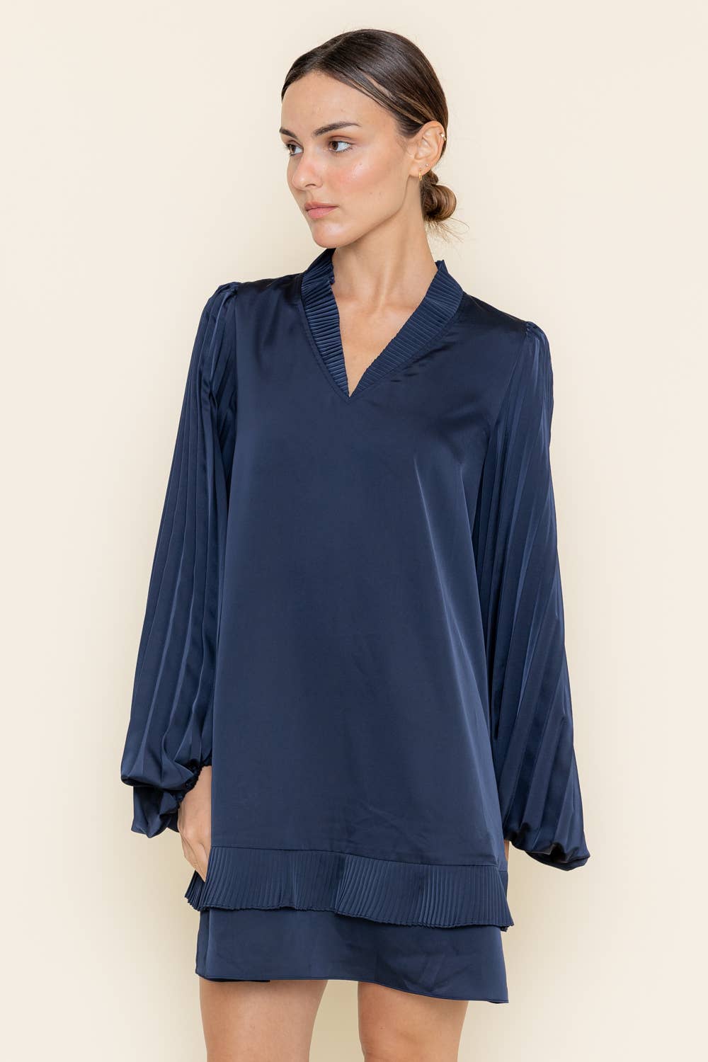 Classy and Chic Pleated Mini Dress