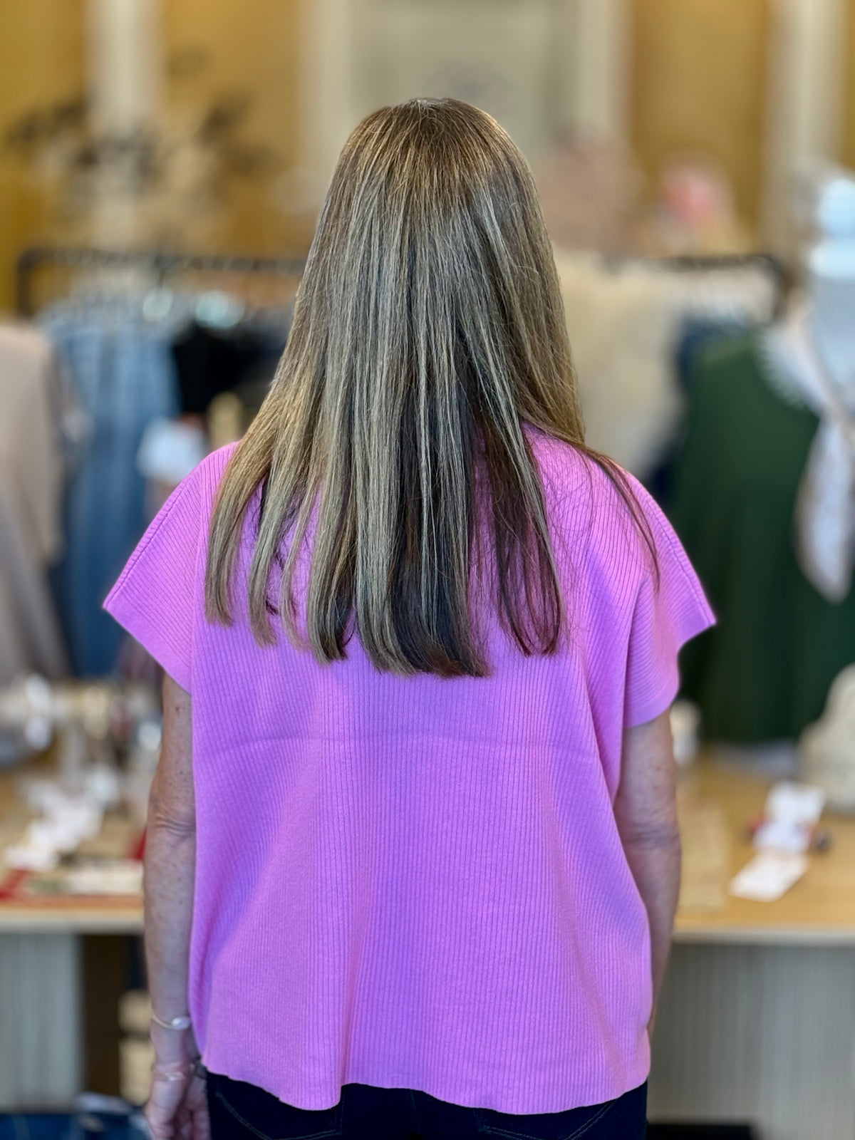 The Mock Neck Boxy Sweater Pink