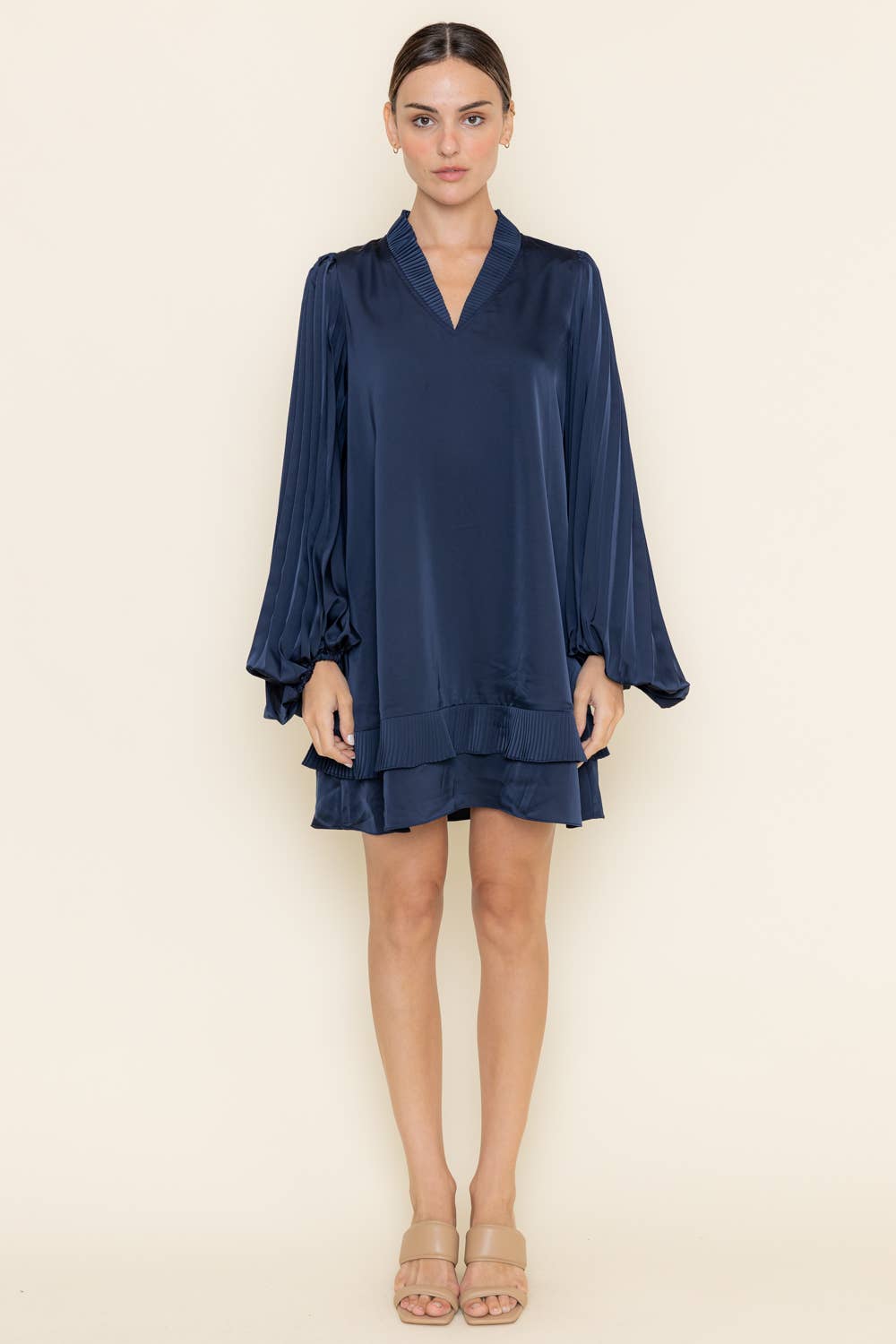 Classy and Chic Pleated Mini Dress