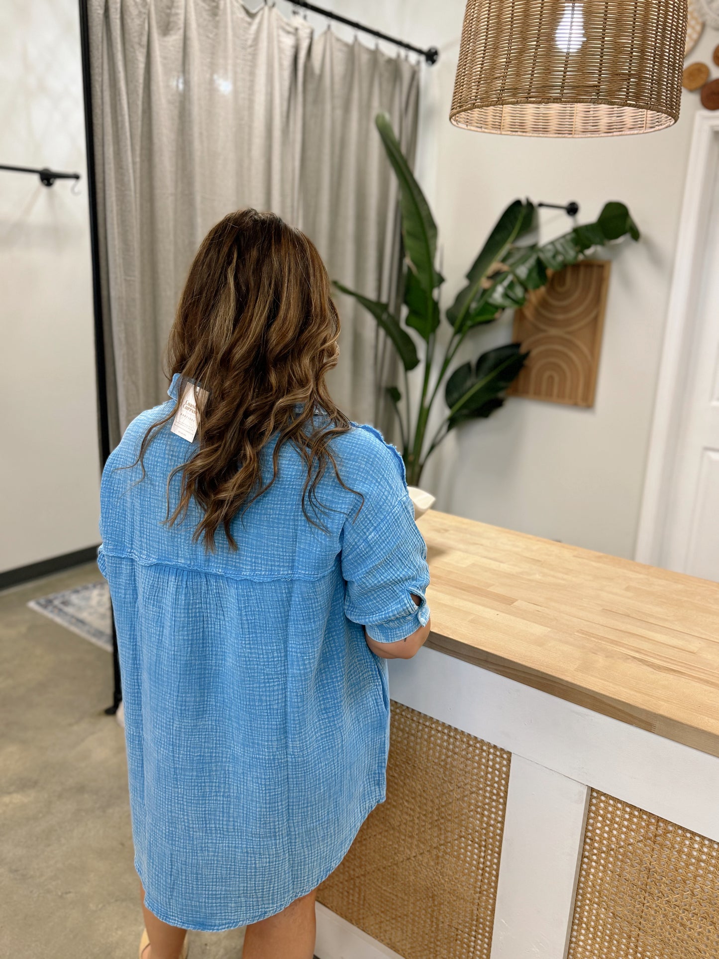 Sitting Dockside Button Down Dress