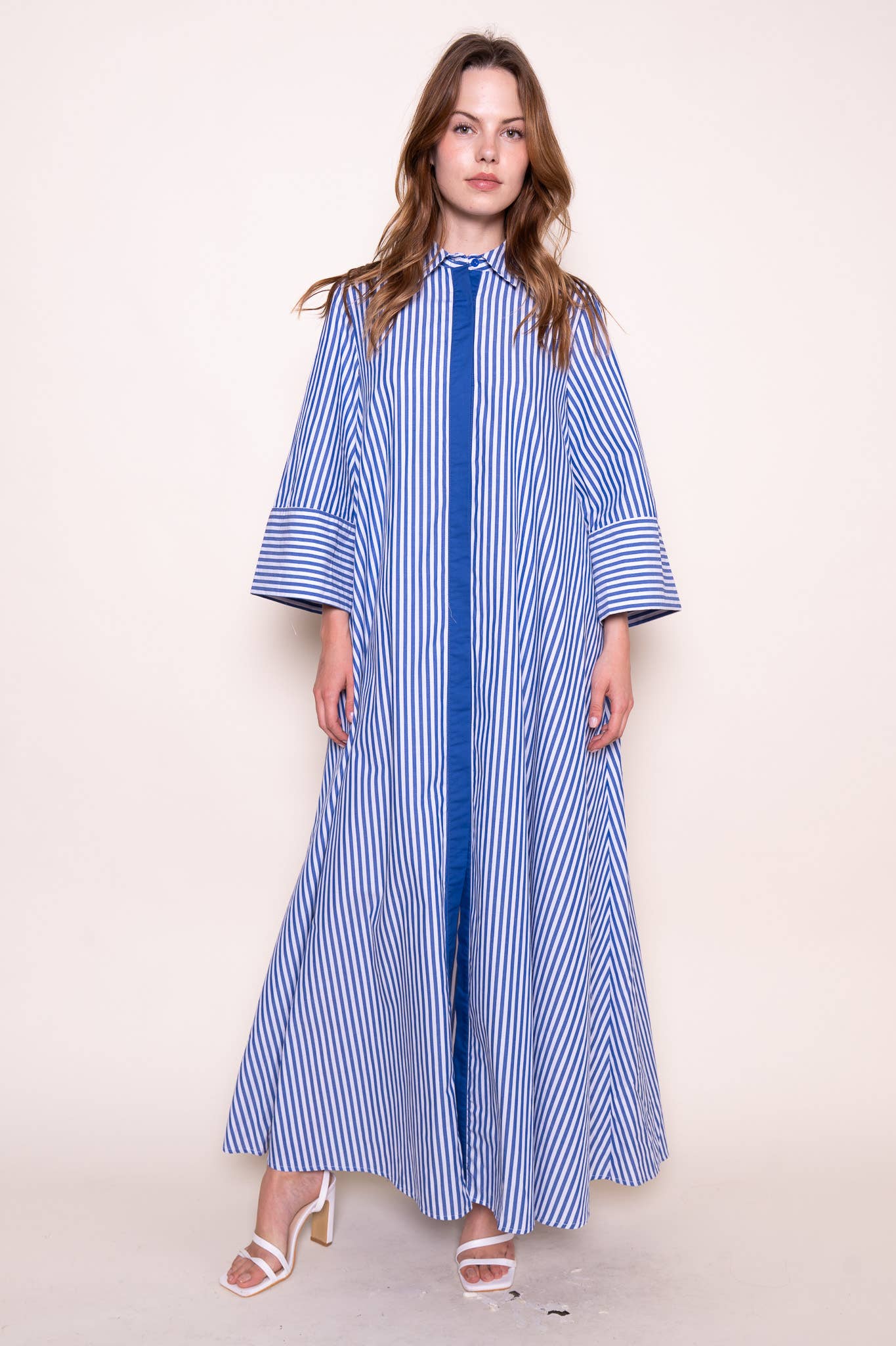 Business Casual Maxi Shirt Dress