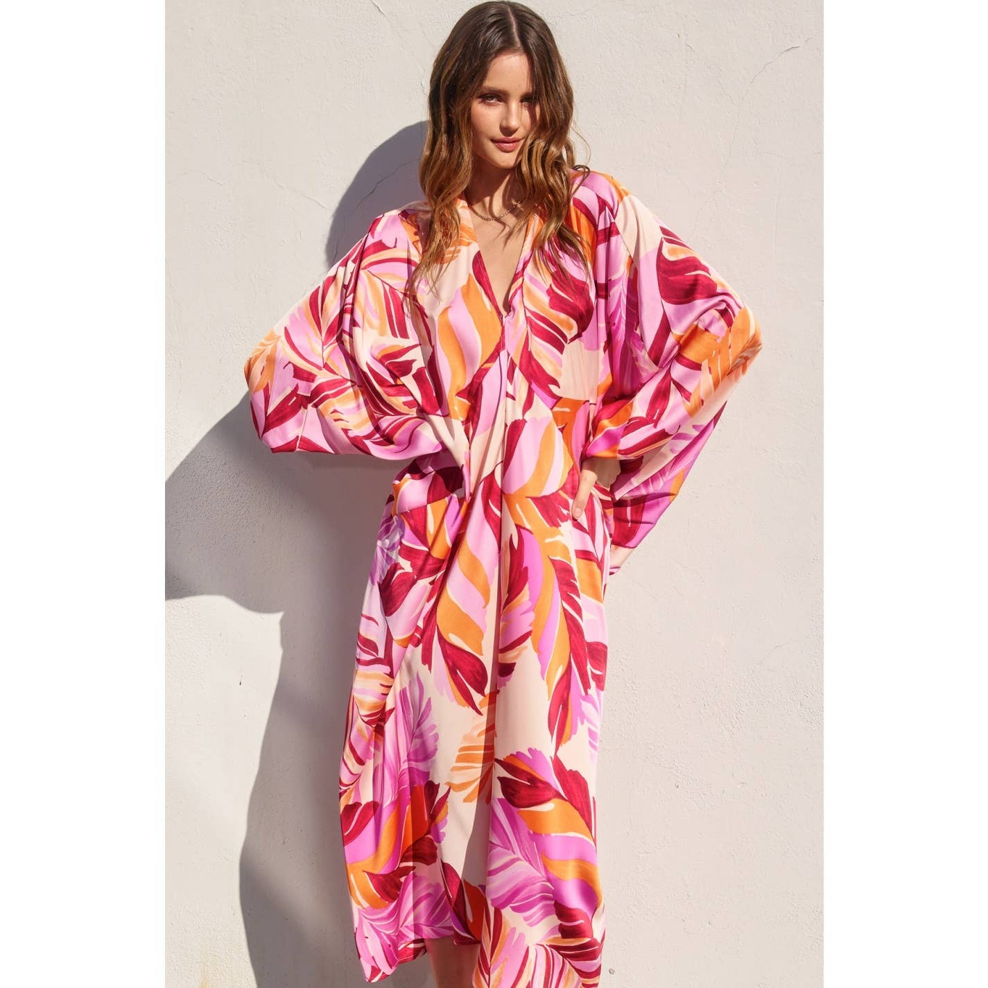 Berry Kiss Maxi Kaftan Dress