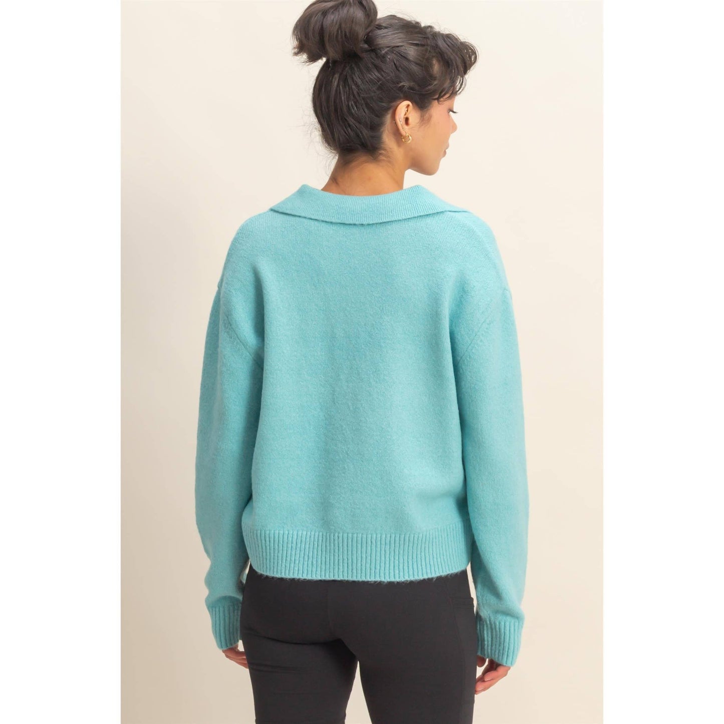 Sky Blue Collared Sweater
