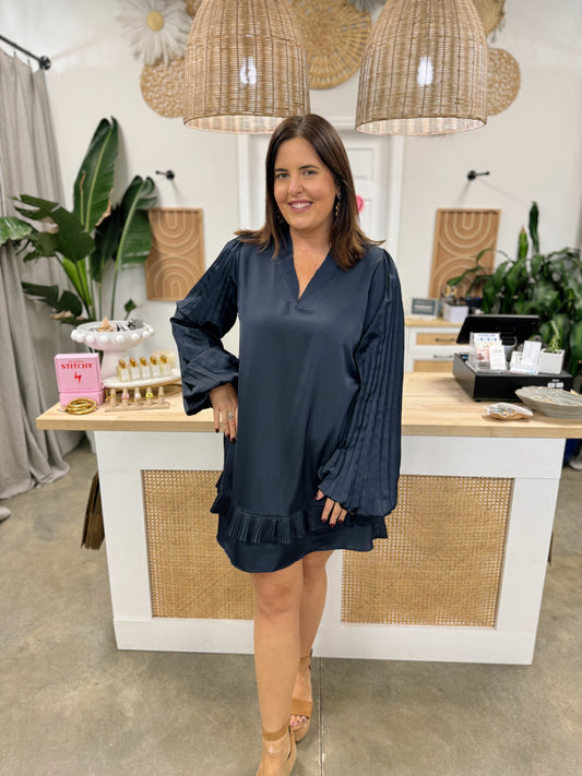 Classy and Chic Pleated Mini Dress