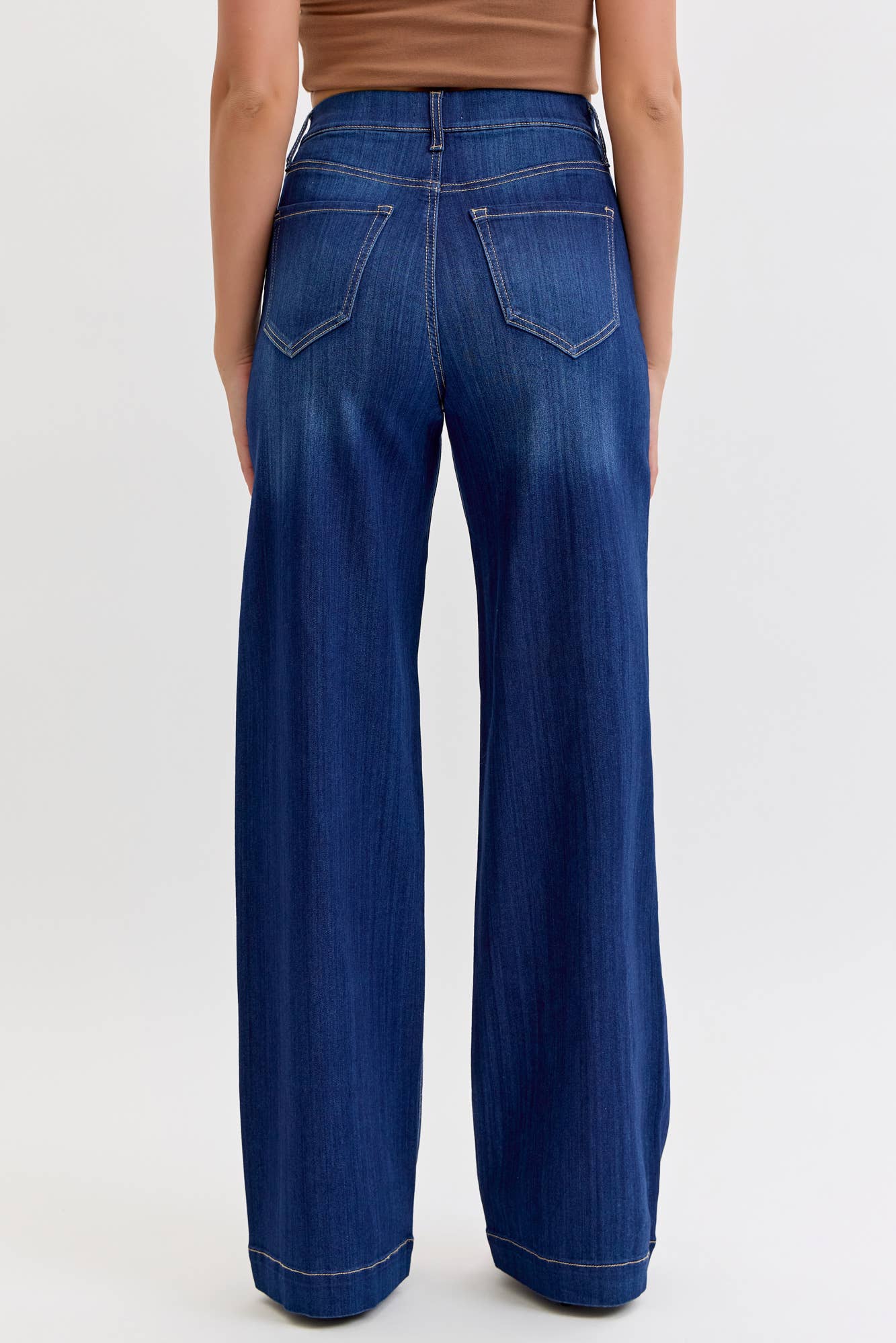 Comfort Dark High Rise Pull-On Wide Leg Jean