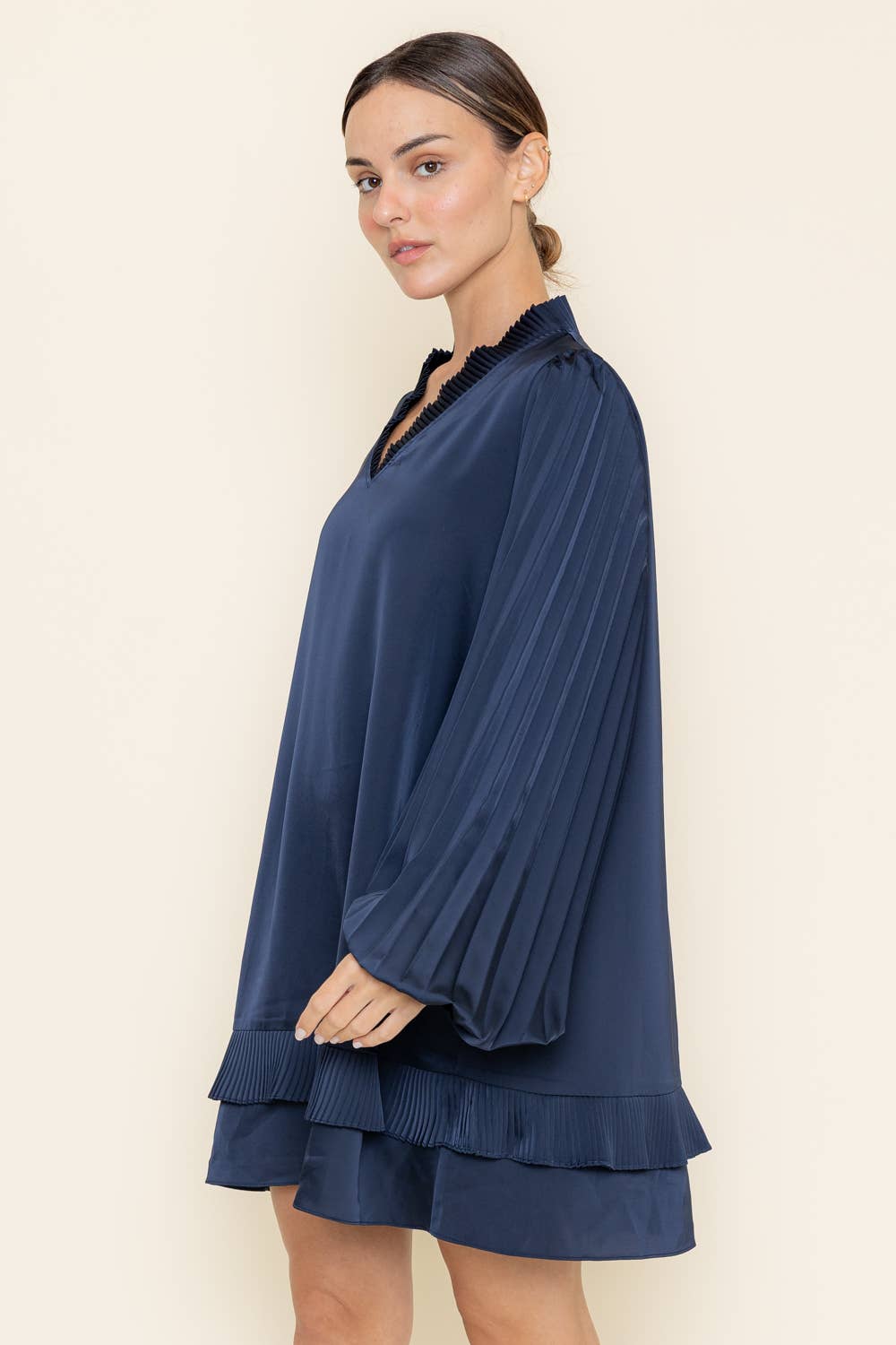 Classy and Chic Pleated Mini Dress
