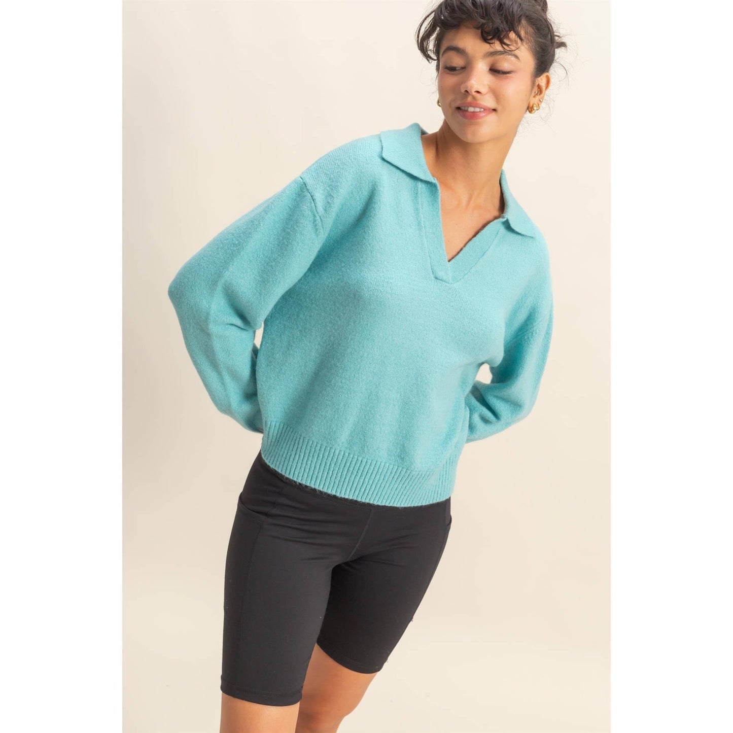 Sky Blue Collared Sweater