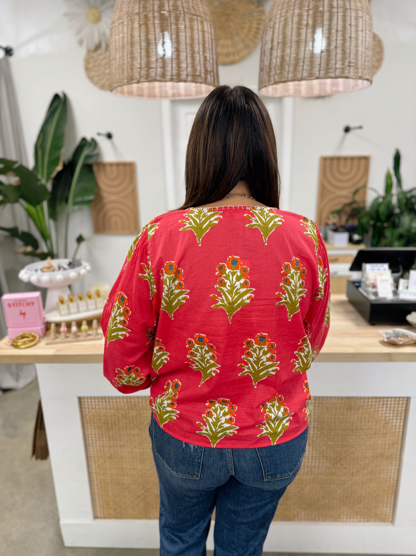 The Margo and Magenta Block Print Blouse