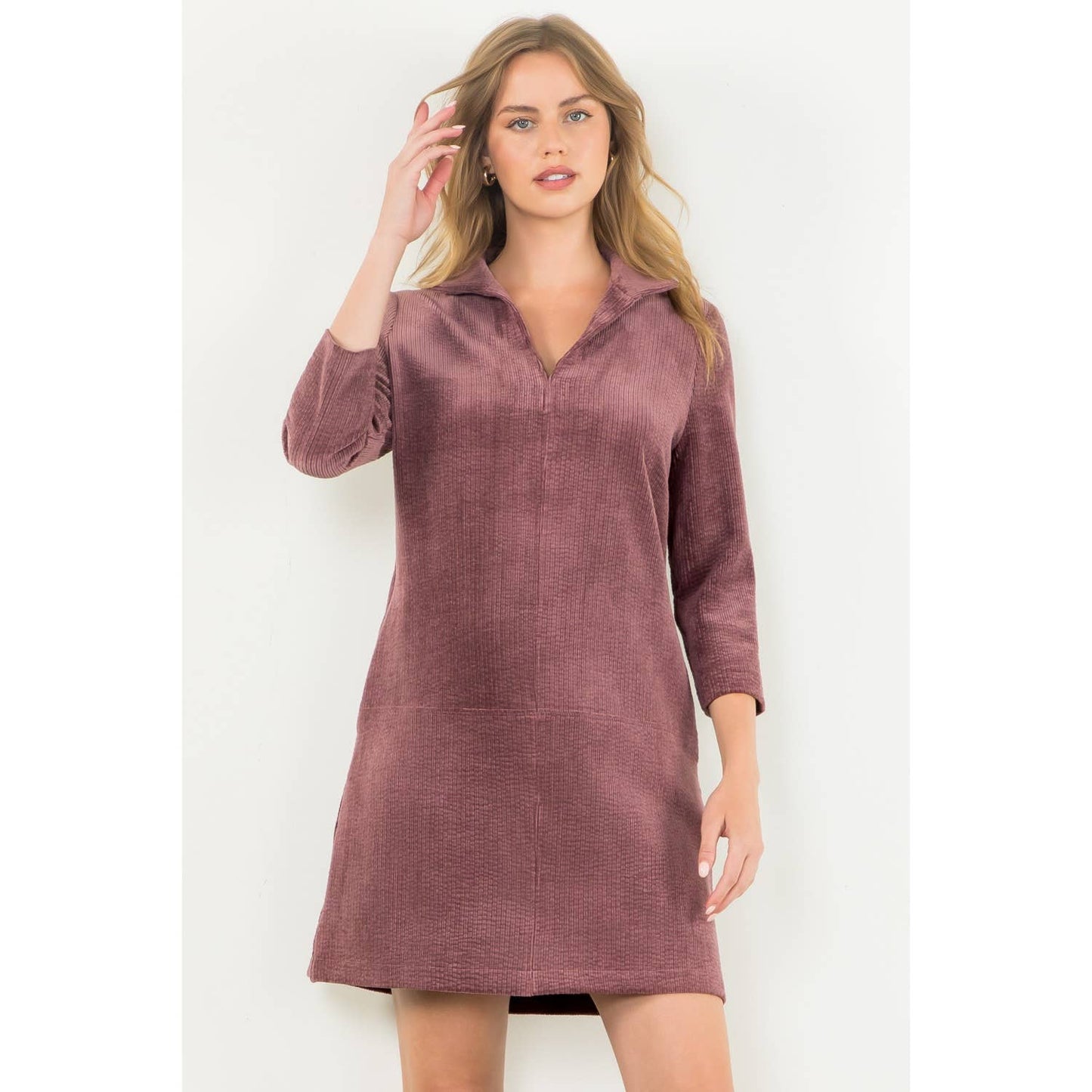 The Purple and Corduroy Midi Dress