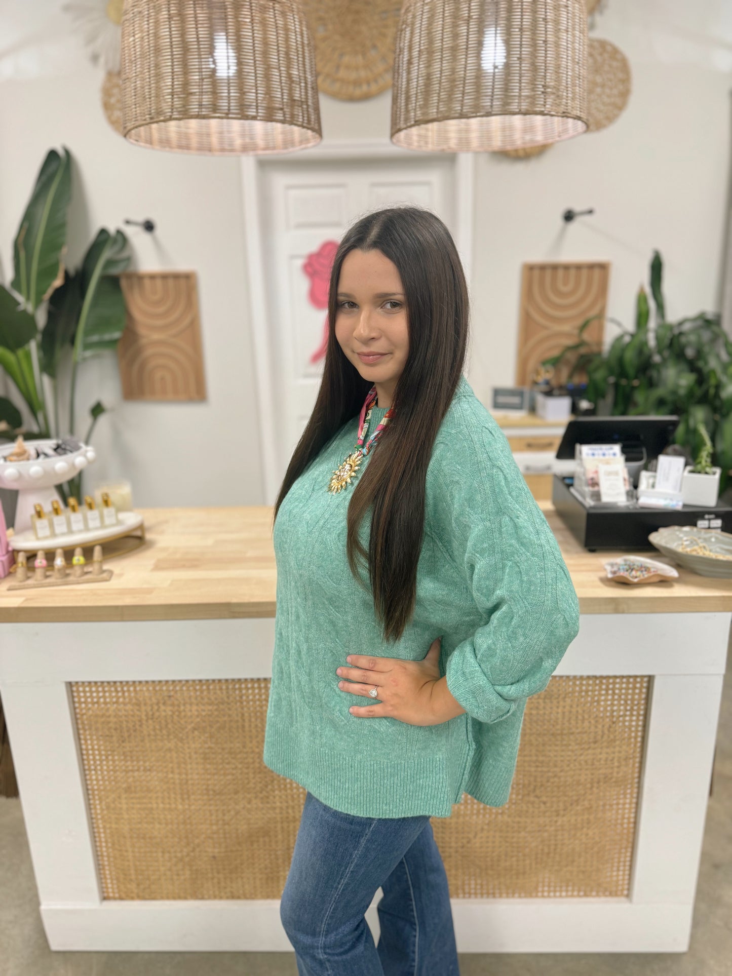 Seafoam Tunic Chunky Sweater