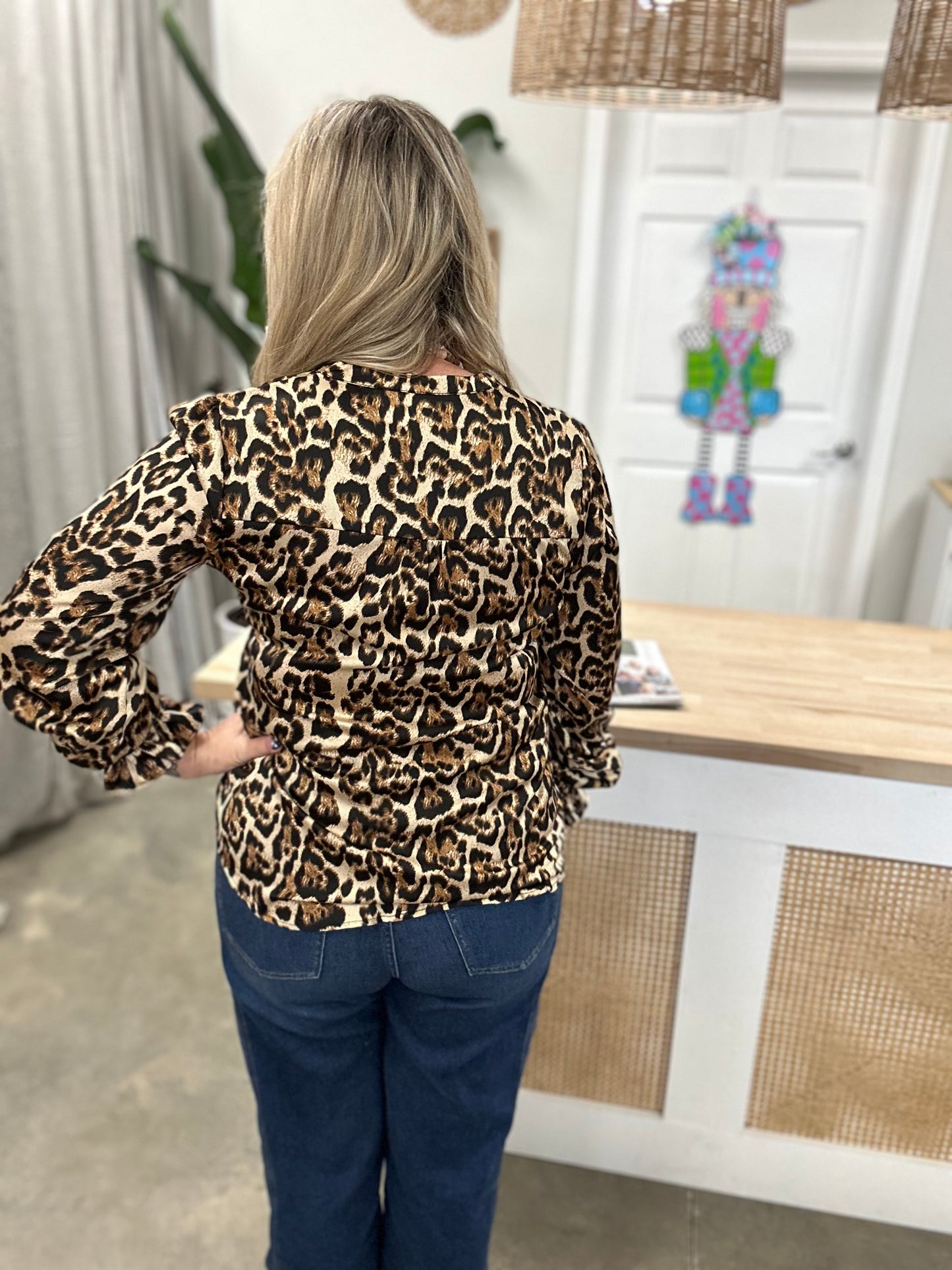 Henley Leopard Print Shirt