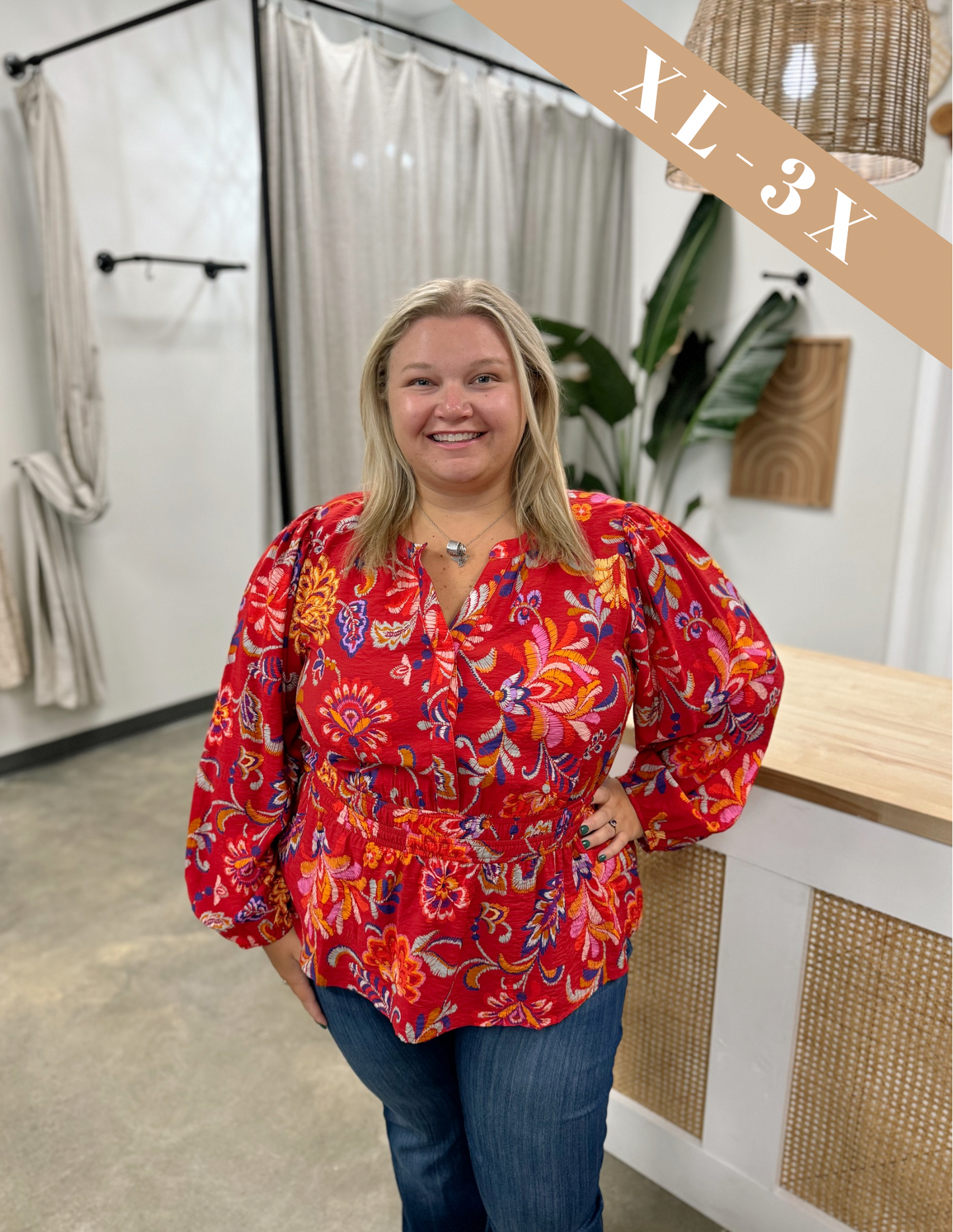 The Poppy Peplum Blouse Curvy