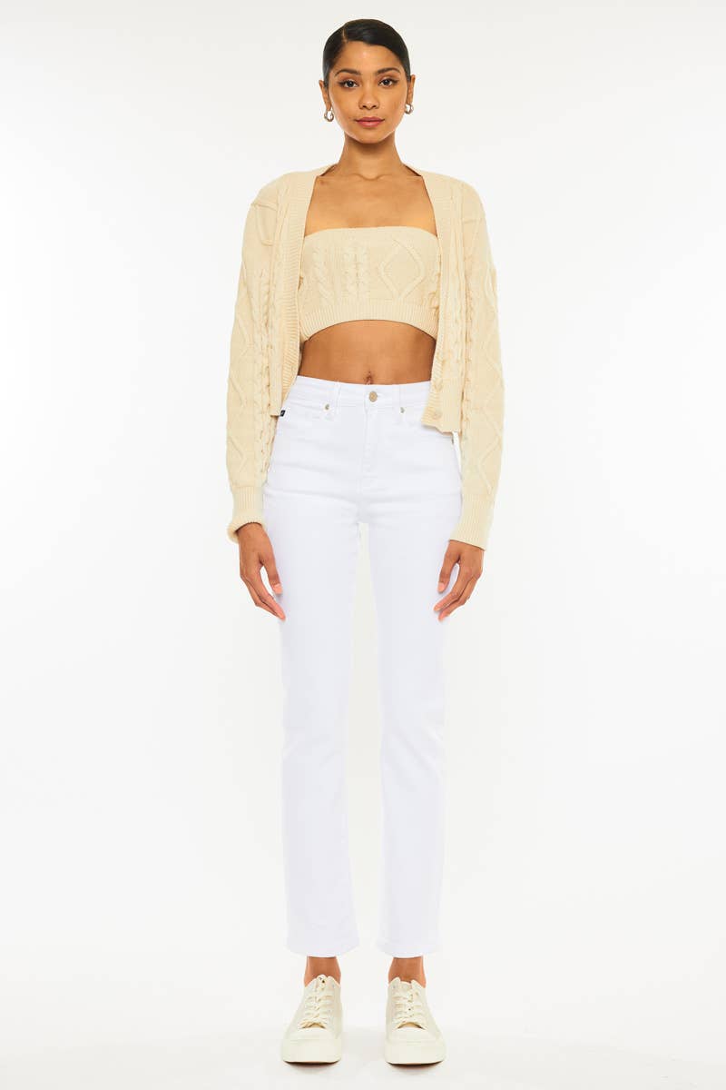 THE KARLIE HIGH RISE SLIM STRAIGHT JEANS