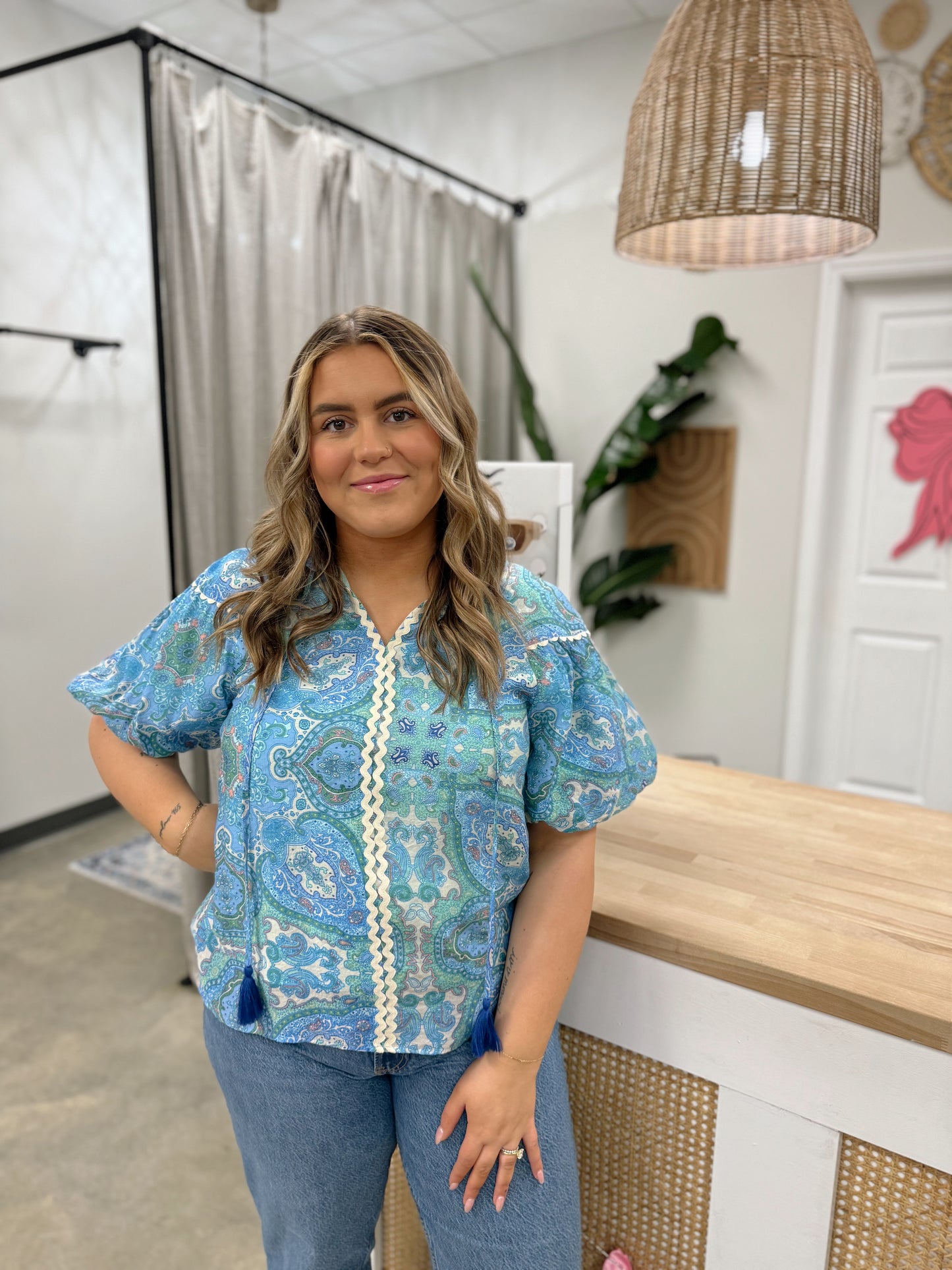 Paisley and Cute Top Blue