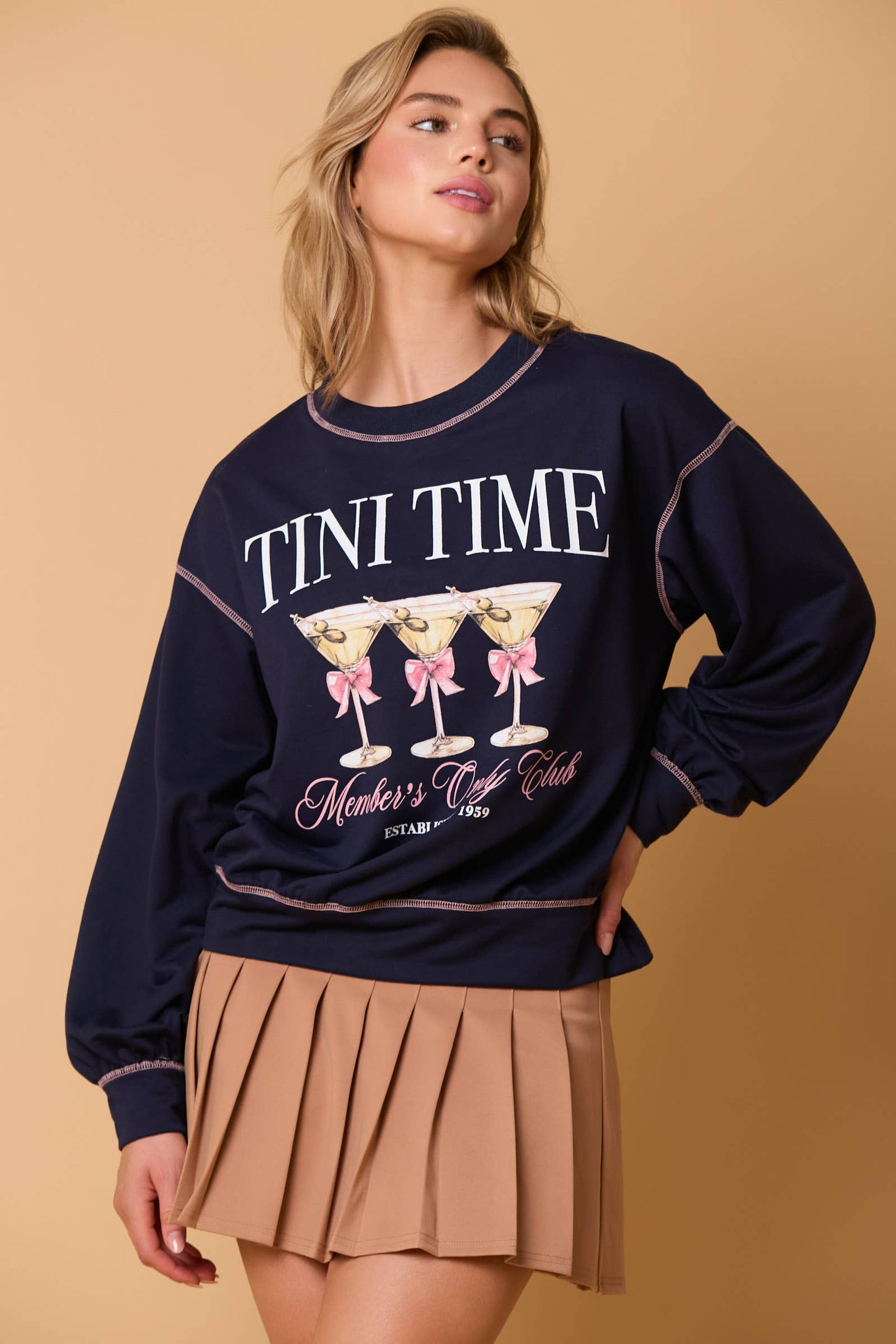 Tini Time Printed Pullover Sweatshirt