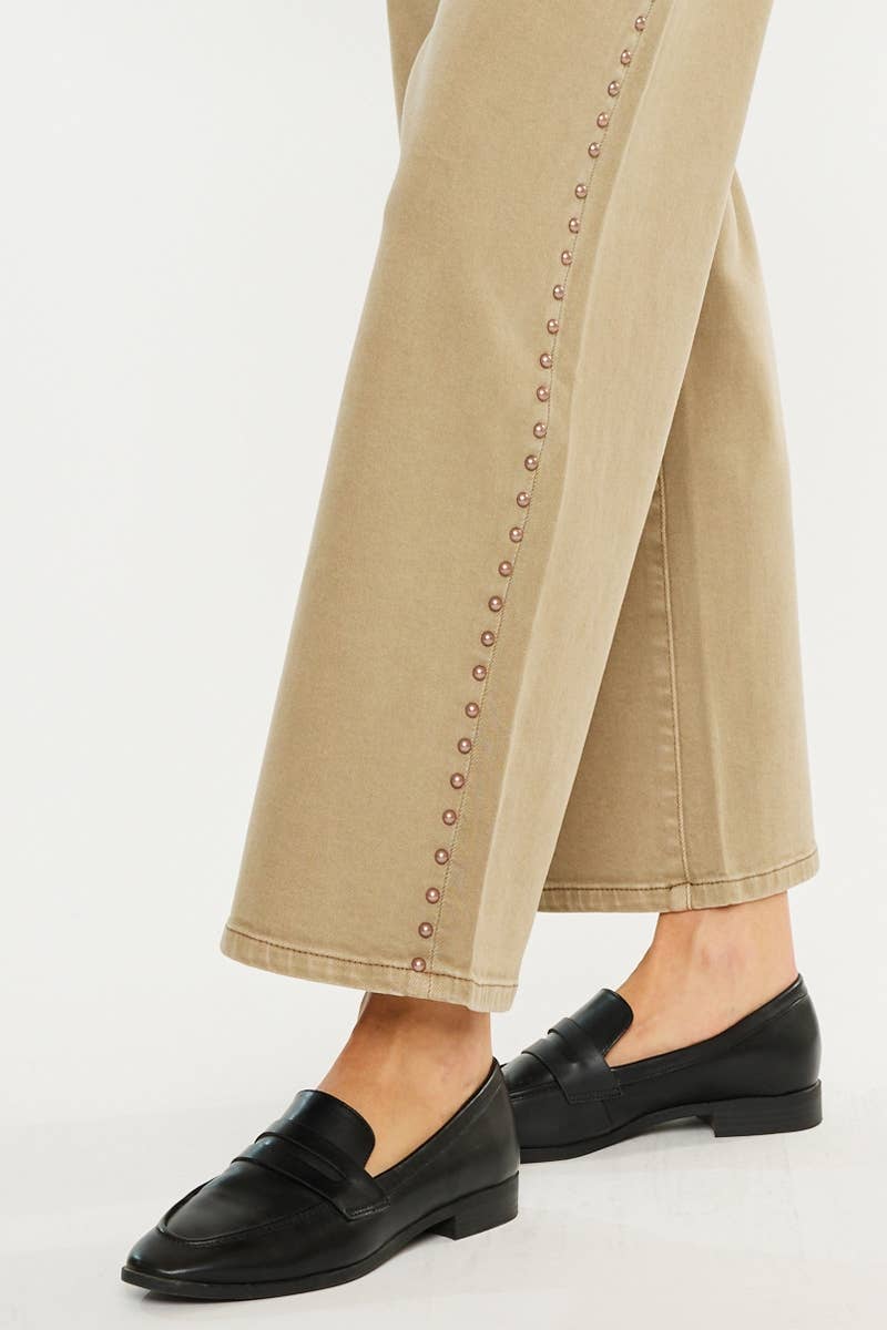KanCan Stud Mid Rise Wide Leg