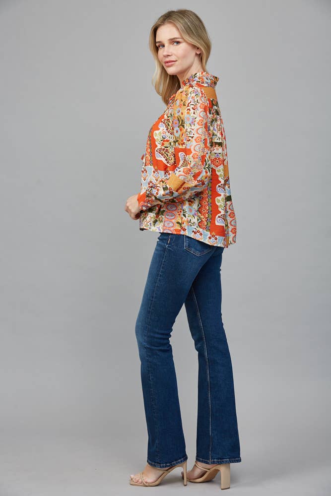 The Patchwork Ruffled Blouse