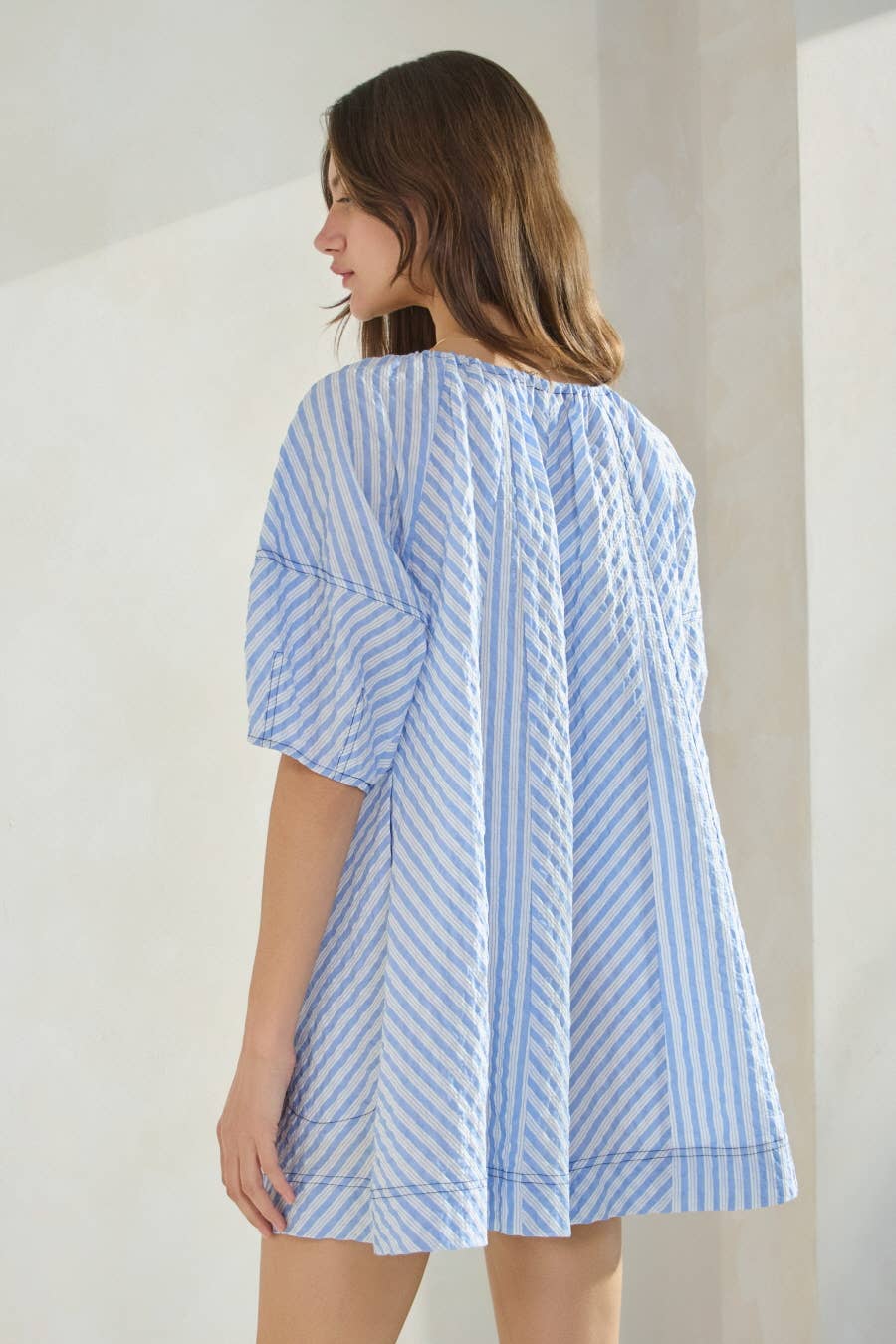 Sailor Collection Striped Seersucker Romper