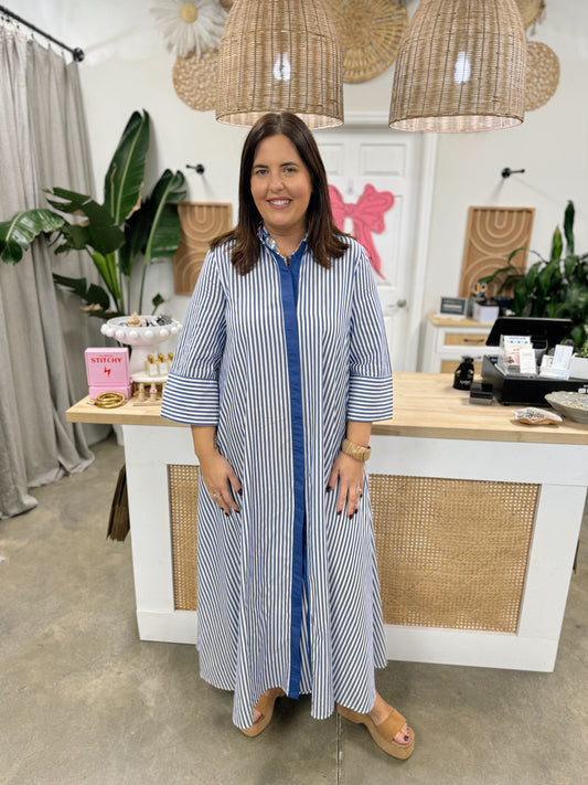 Business Casual Maxi Shirt Dress