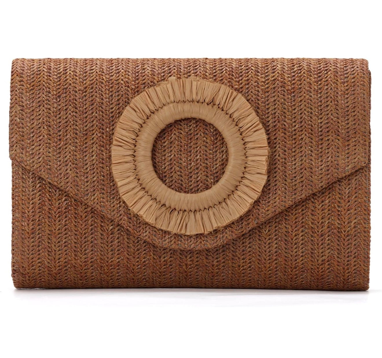 Rattan crossbody clutch Dark