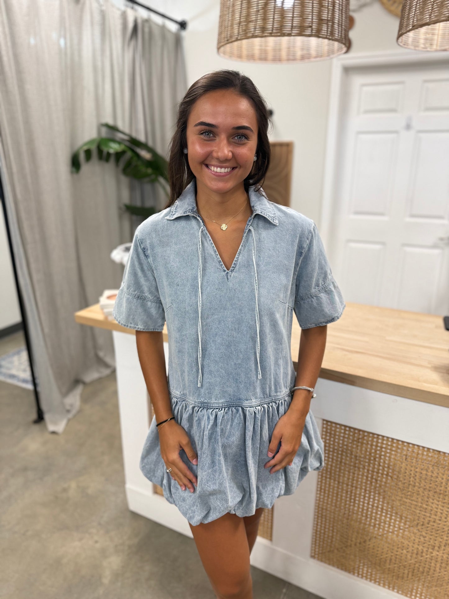 Kick The Dust Up Denim Dress