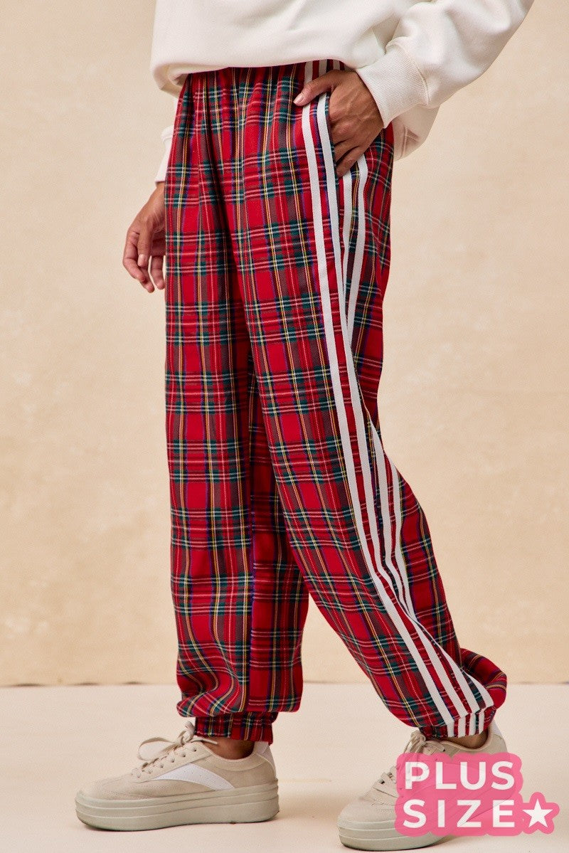 Plaid Holiday Rockstar Track Pants