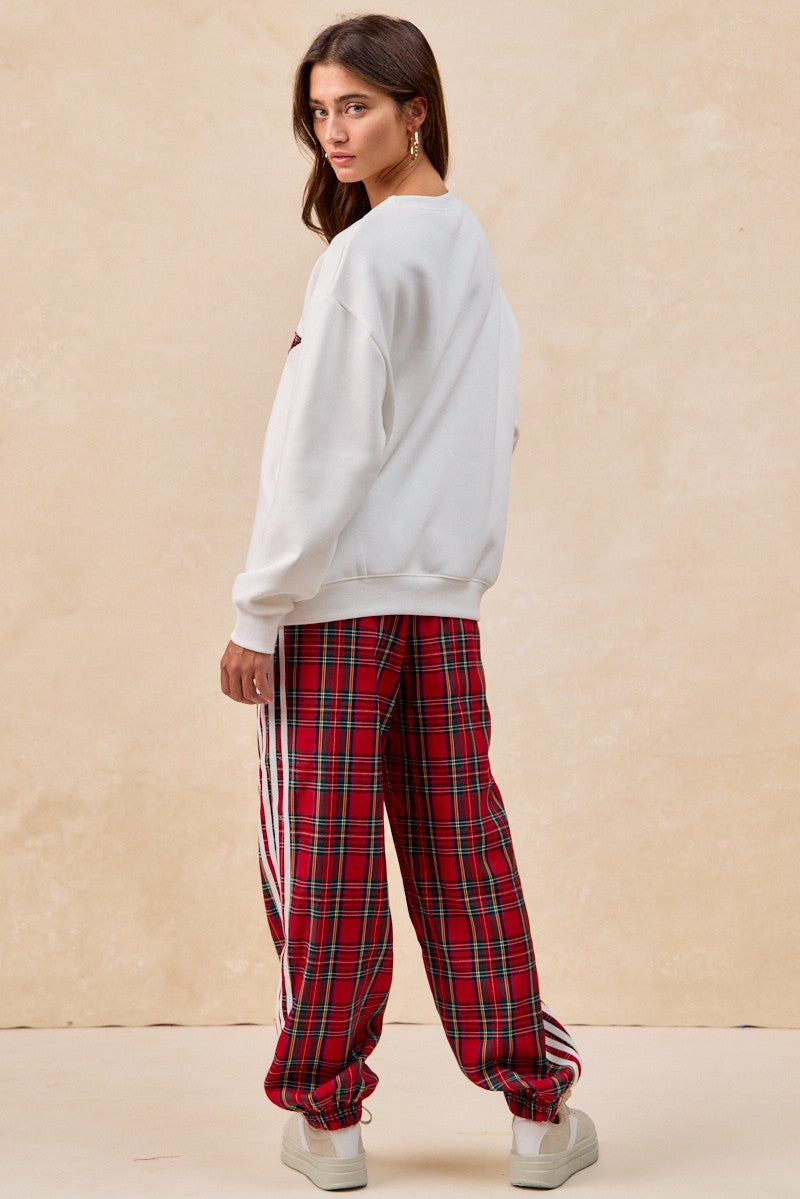 Plaid Holiday Rockstar Sweatshirt