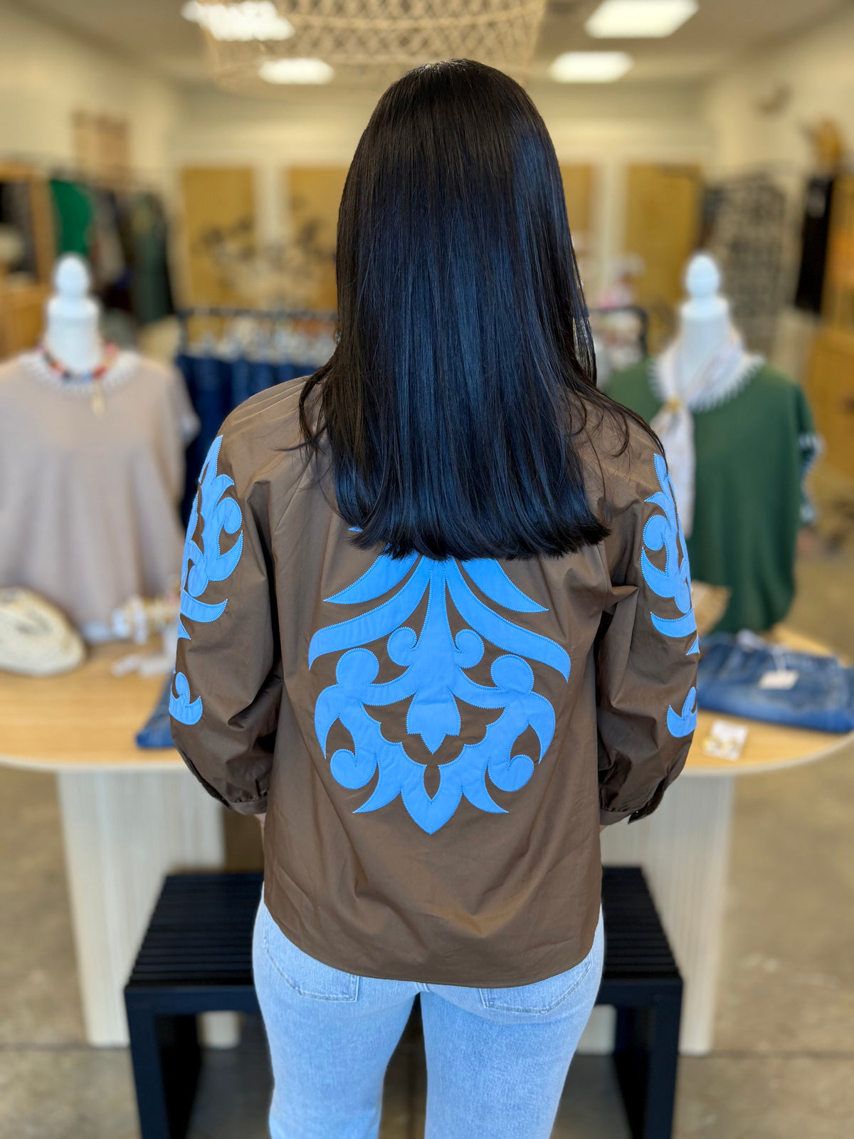The Wynonna Flare Blouse-Brown