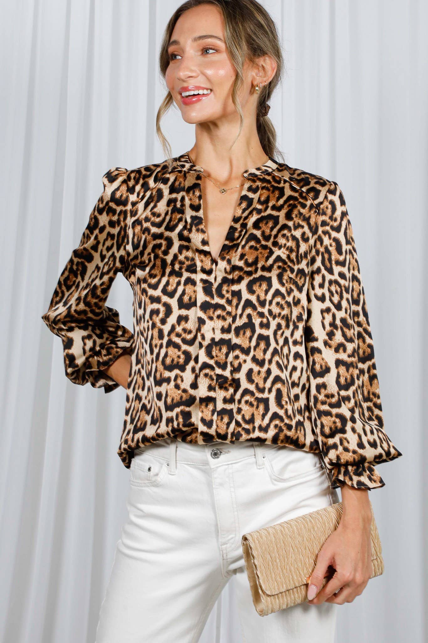 Henley Leopard Print Shirt