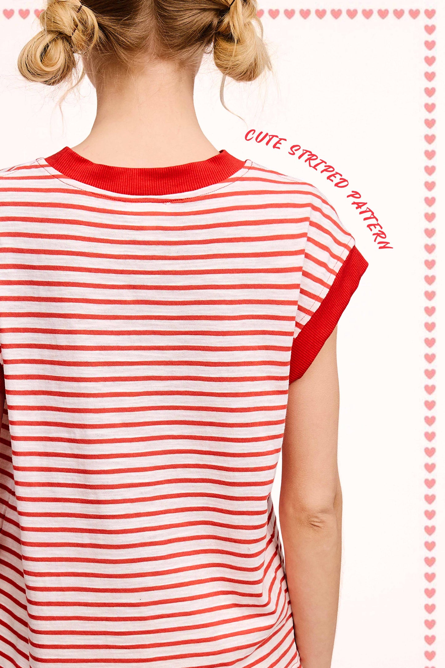 Nautical Cap Sleeve Striped Top Strawberry