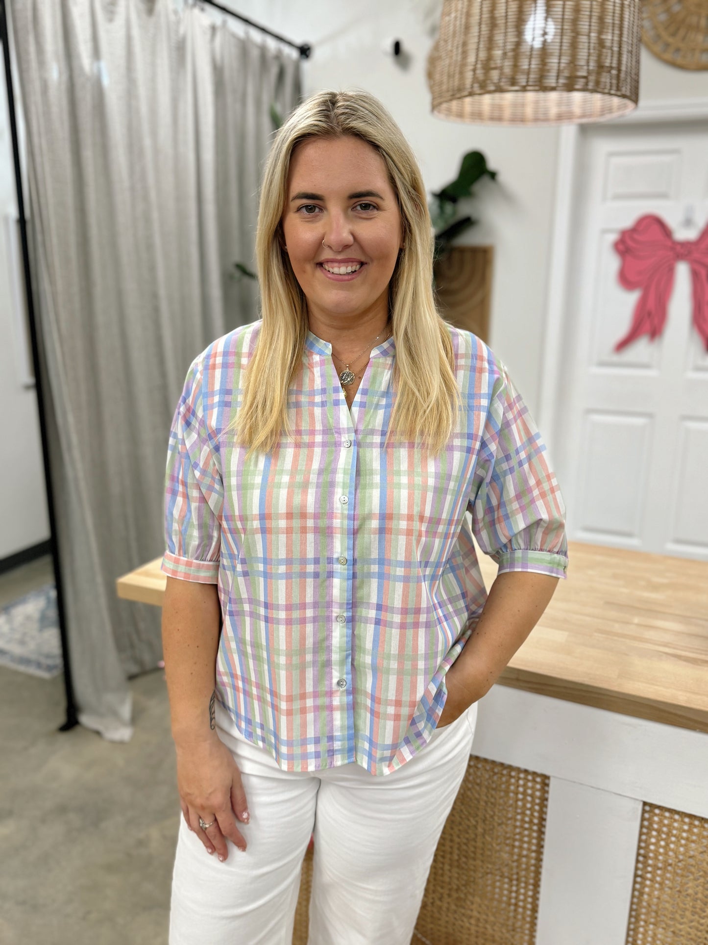 Pastel Bliss Button Down Top