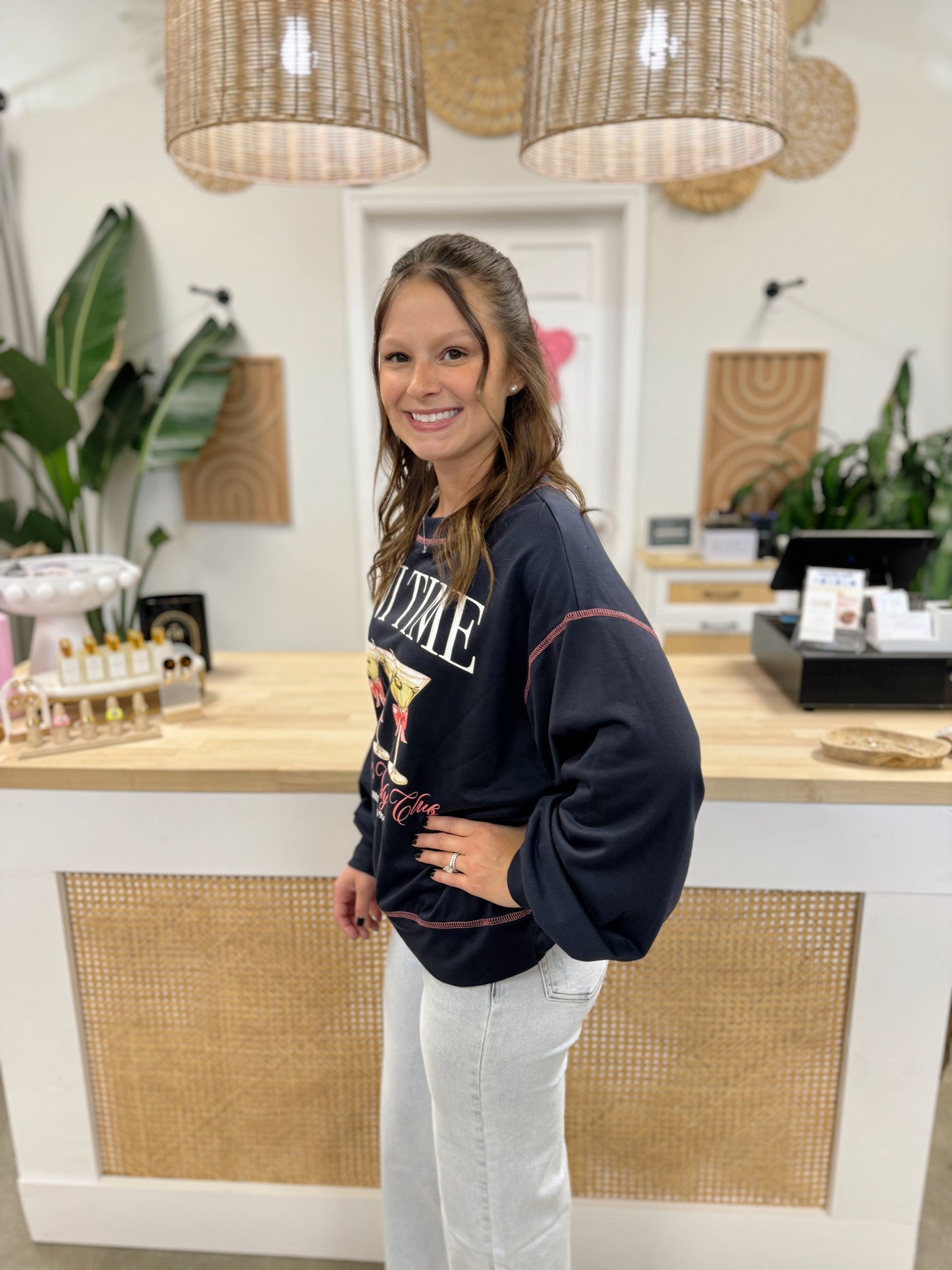 Tini Time Printed Pullover Sweatshirt