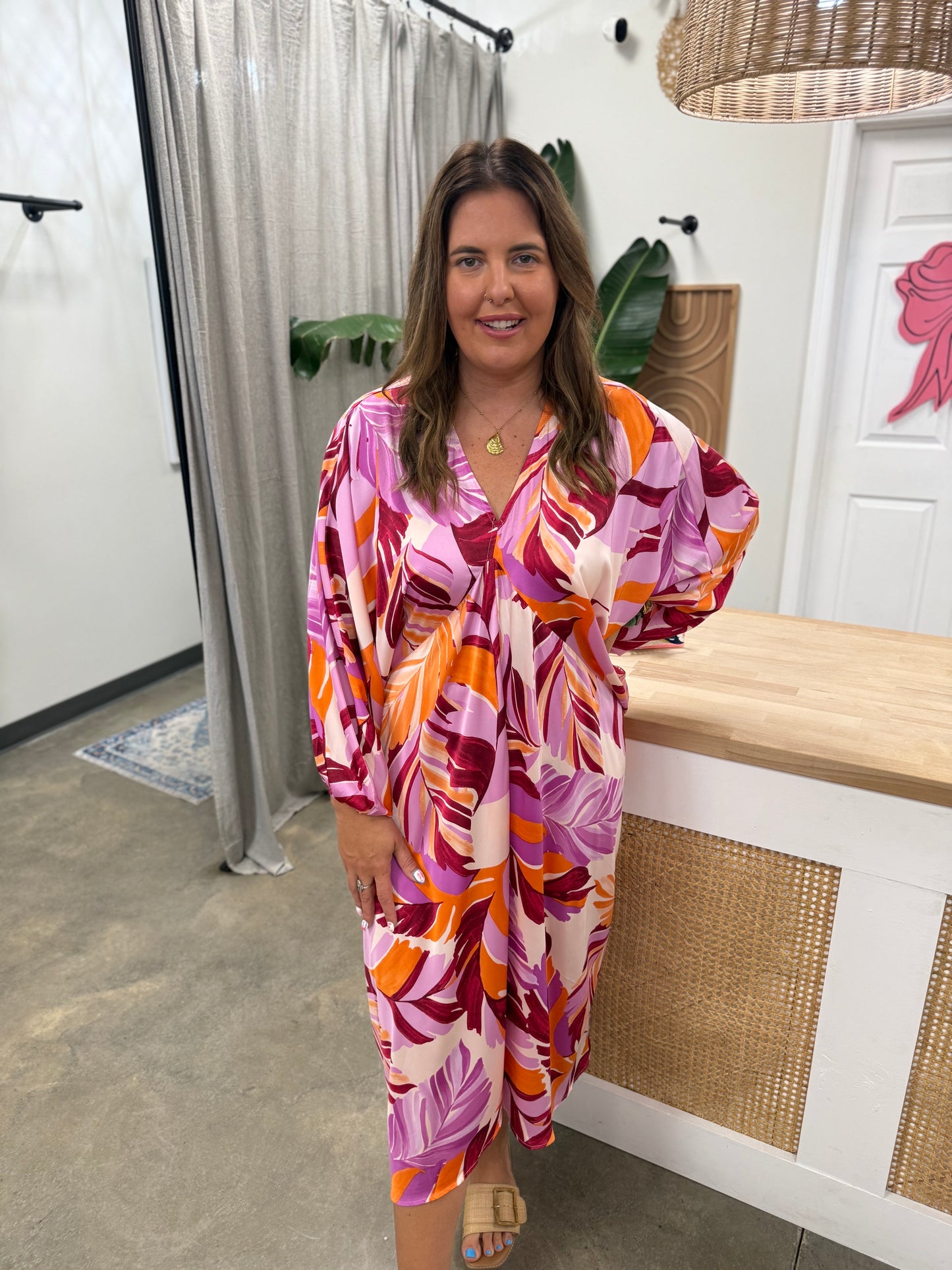 Berry Kiss Maxi Kaftan Dress