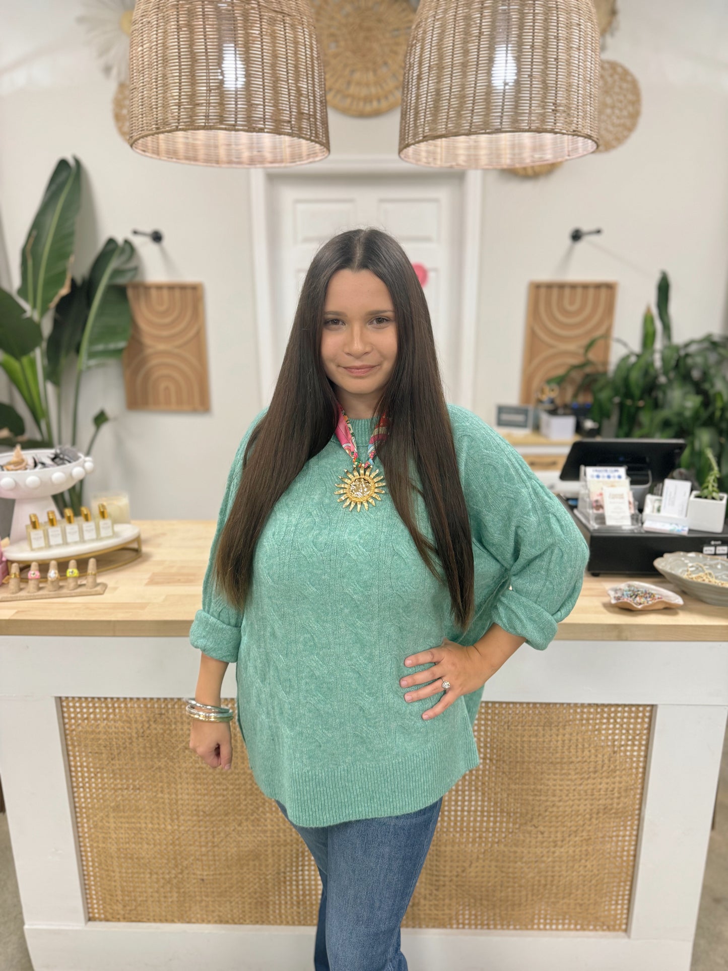 Seafoam Tunic Chunky Sweater