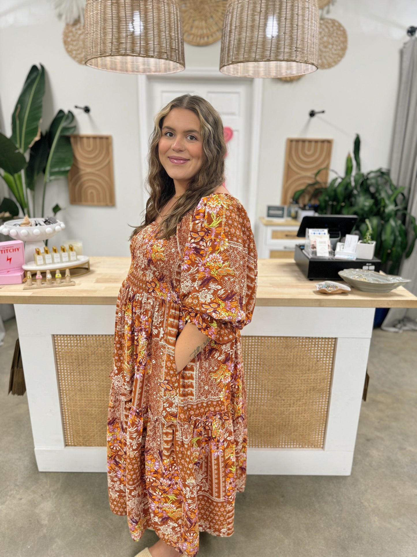 The Gloria Smocked Midi Dress